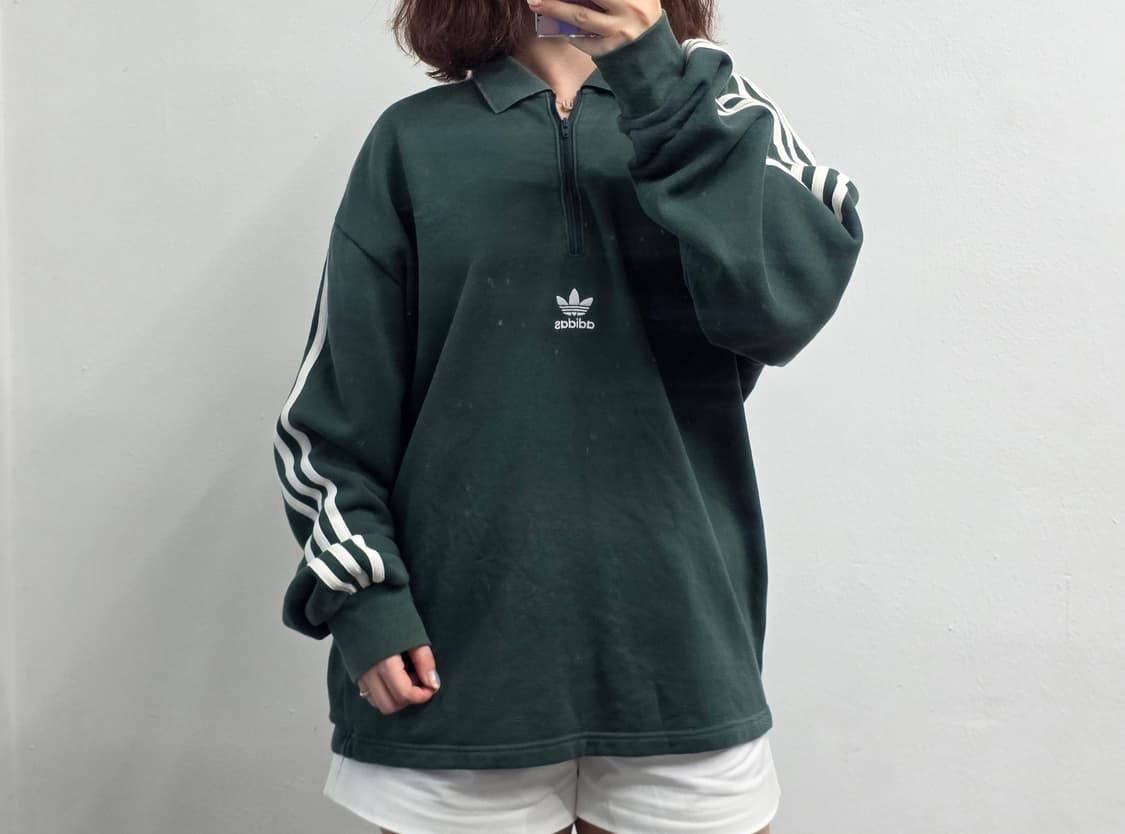 [프립]L/아디다스 반집업 카라긴팔티 그린 상품이미지1