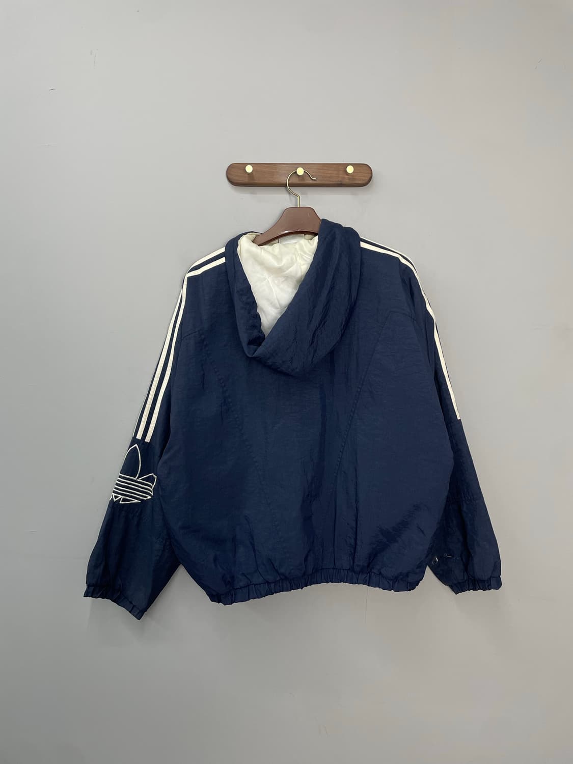 아디다스 90s 올드스쿨 나일론 트랙 네이비 바람막이 자켓 H1539 상품이미지5