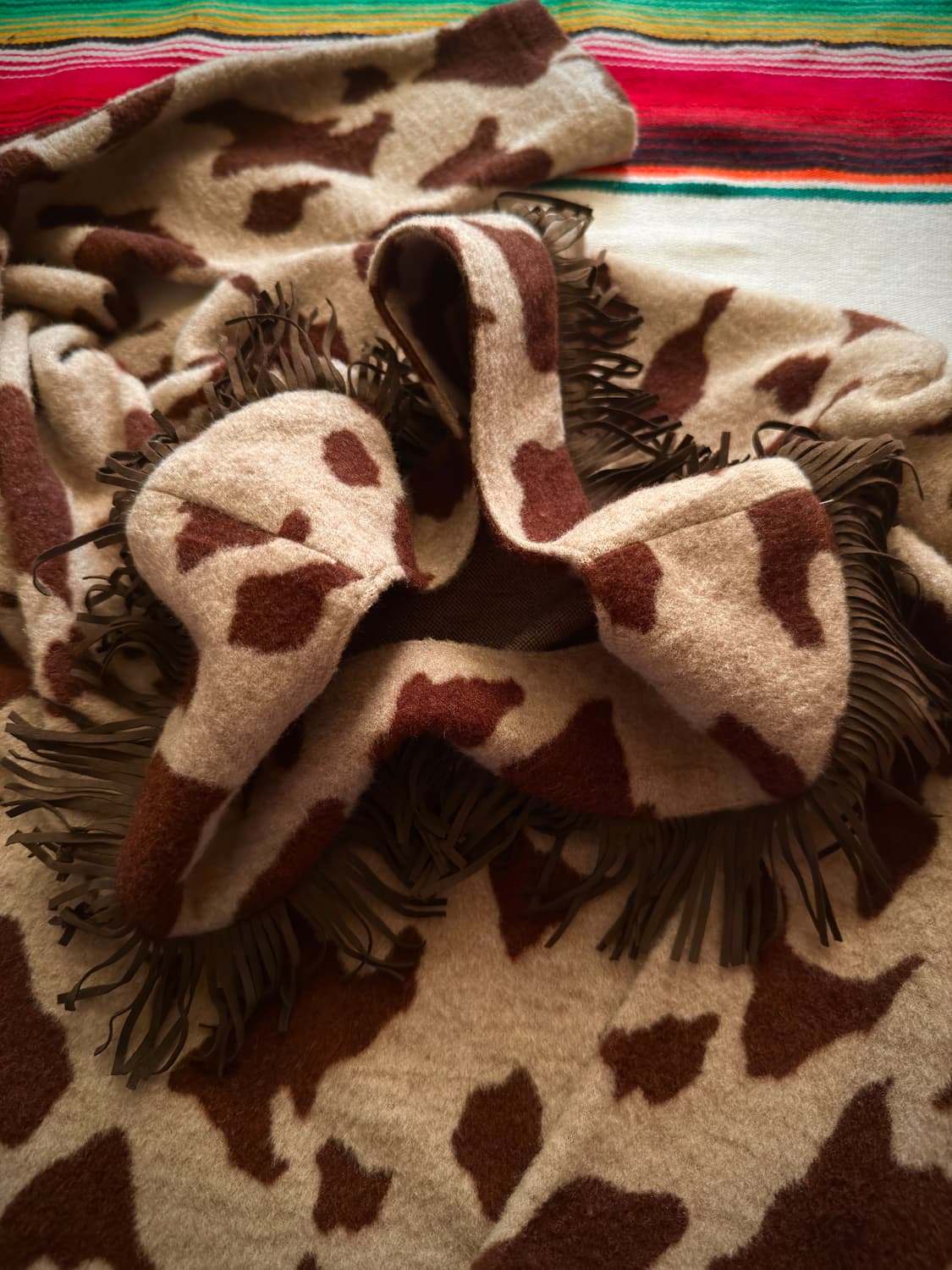 vtg Vicky cow print western fringe 롱슬리브 상품이미지2