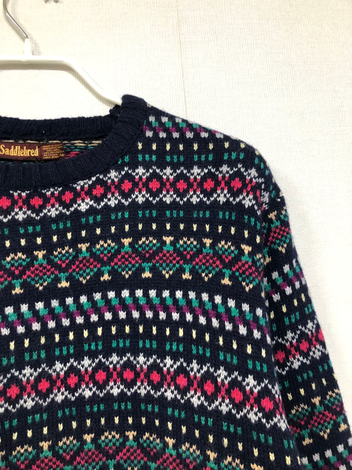 미국 usa) Saddlebred 울혼방 페어아일 에스닉패턴 니트 스웨터 상품이미지2
