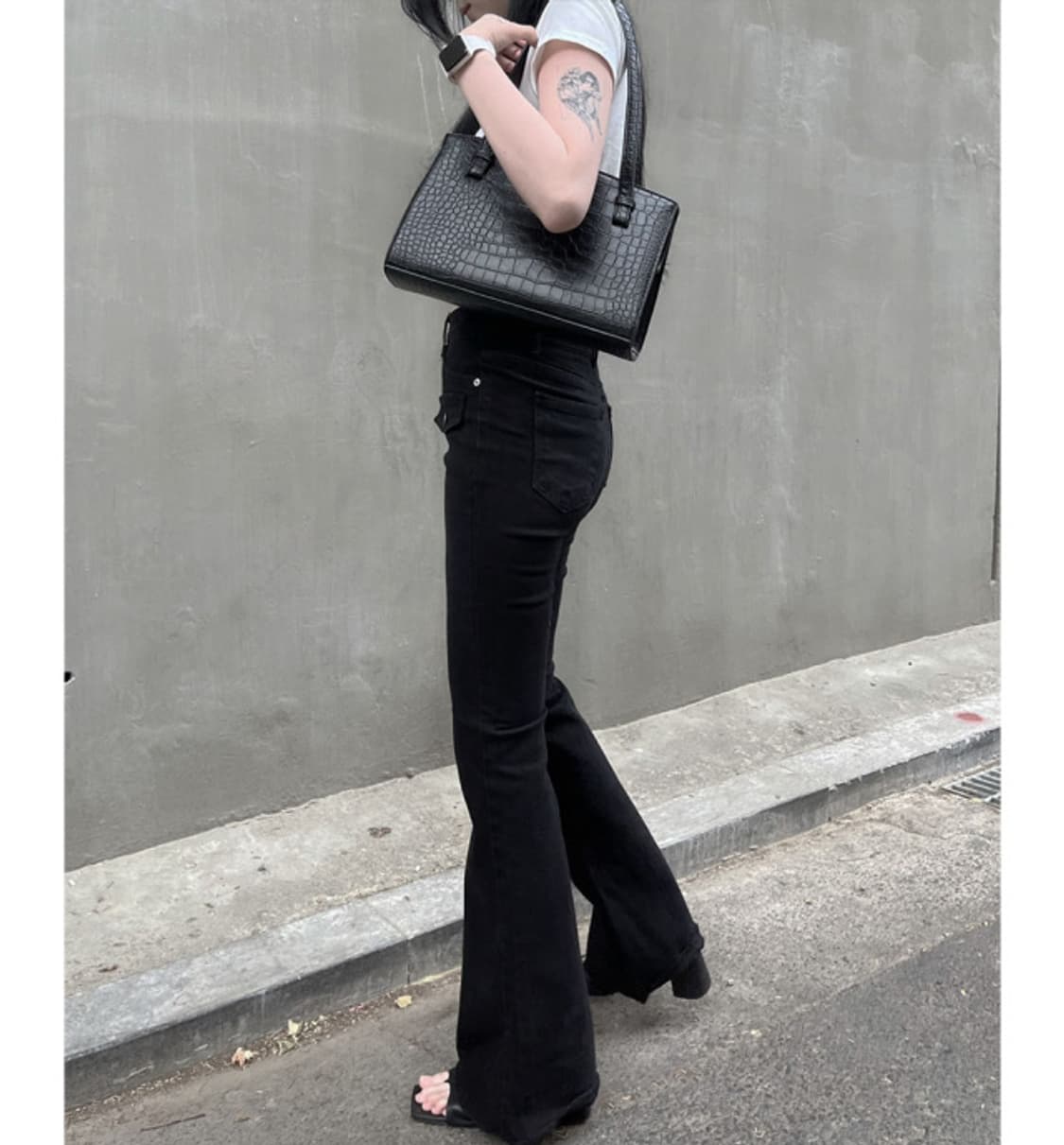 어반유니크 포켓 부츠컷 데님 블랙 S 상품이미지7