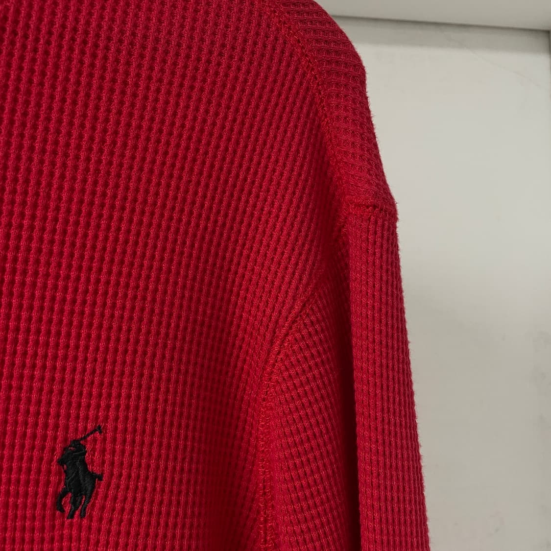 폴로 랄프로렌 와플 긴팔 티셔츠 레드 L 상품이미지4