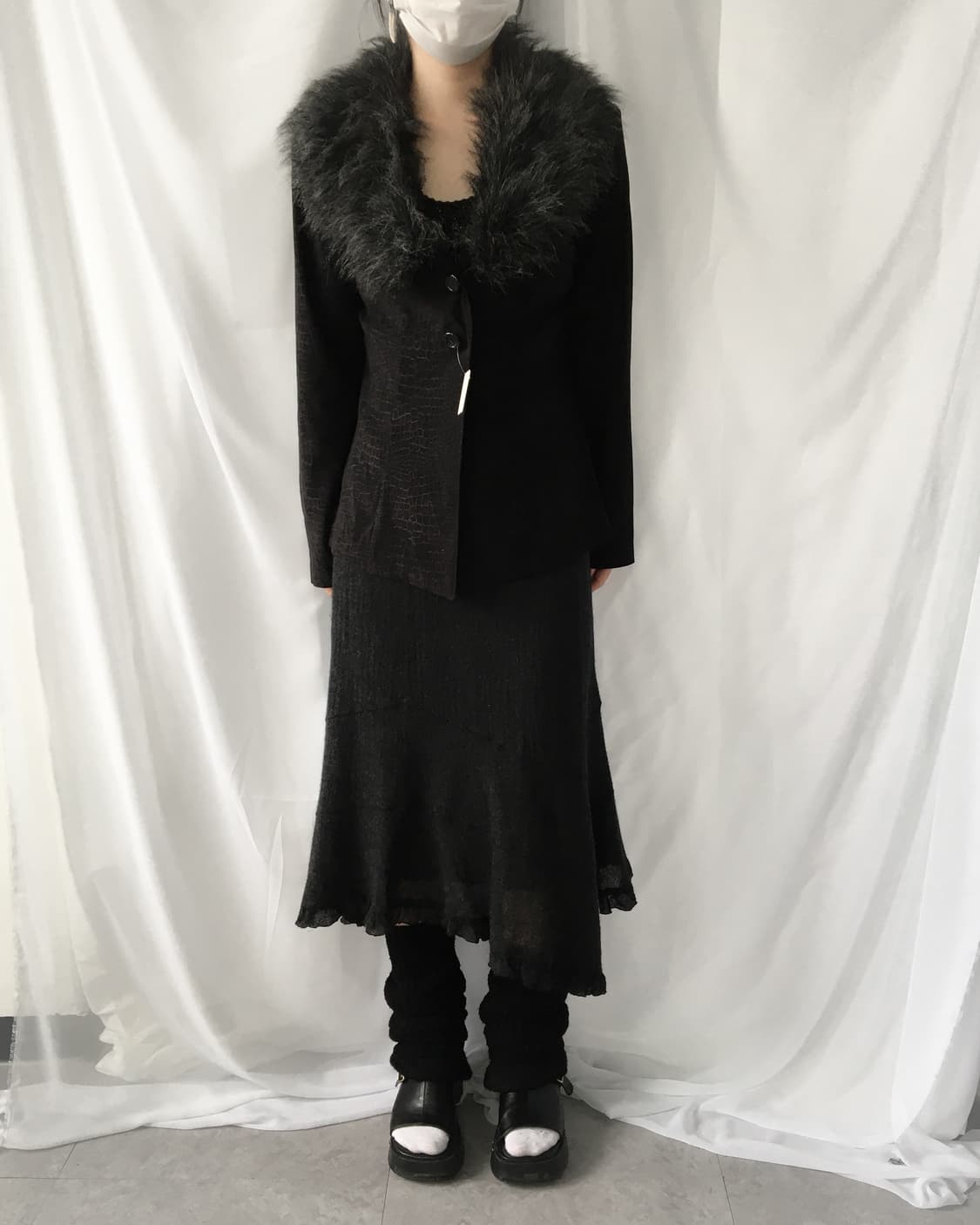 Fur trimming python mood jaacket 상품이미지1