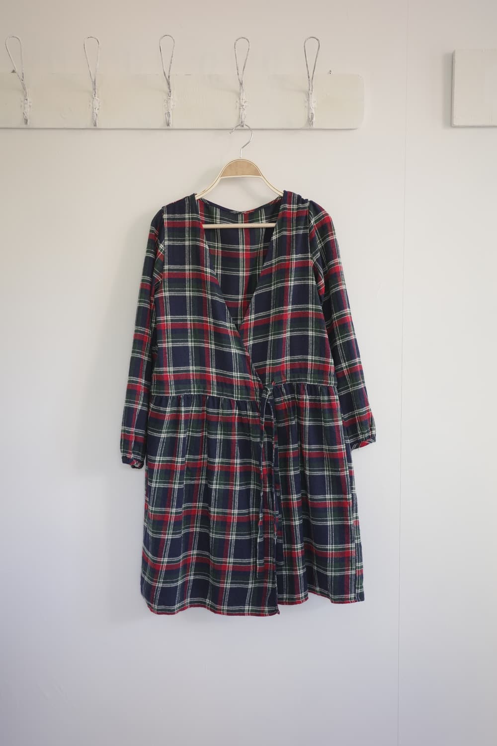 일본 빈티지 체크 로브 원피스 상품이미지3