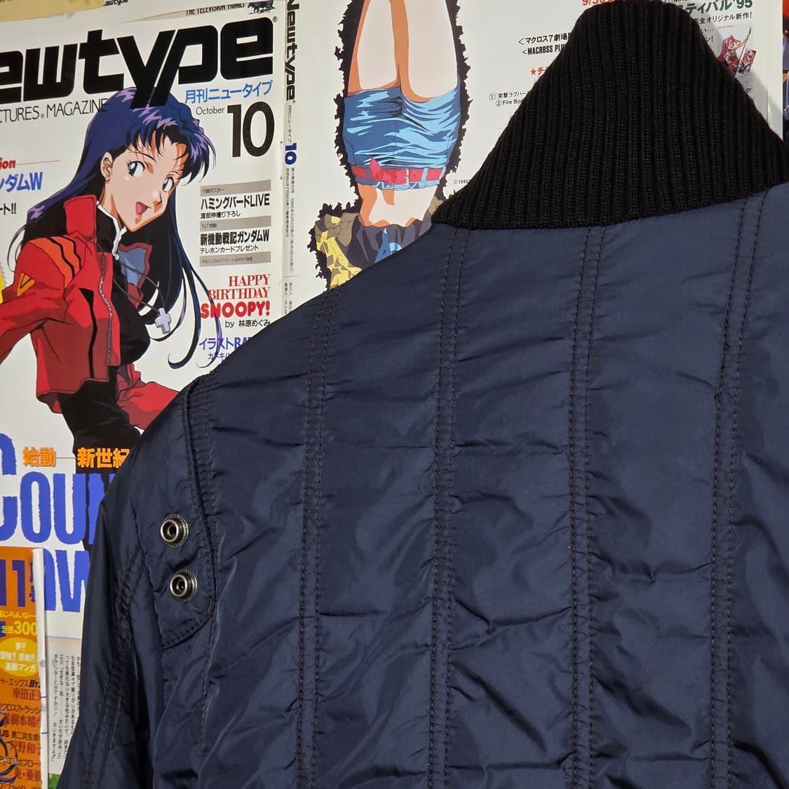 빈티지 네이비 펑크 경량 패딩 점퍼 상품이미지7