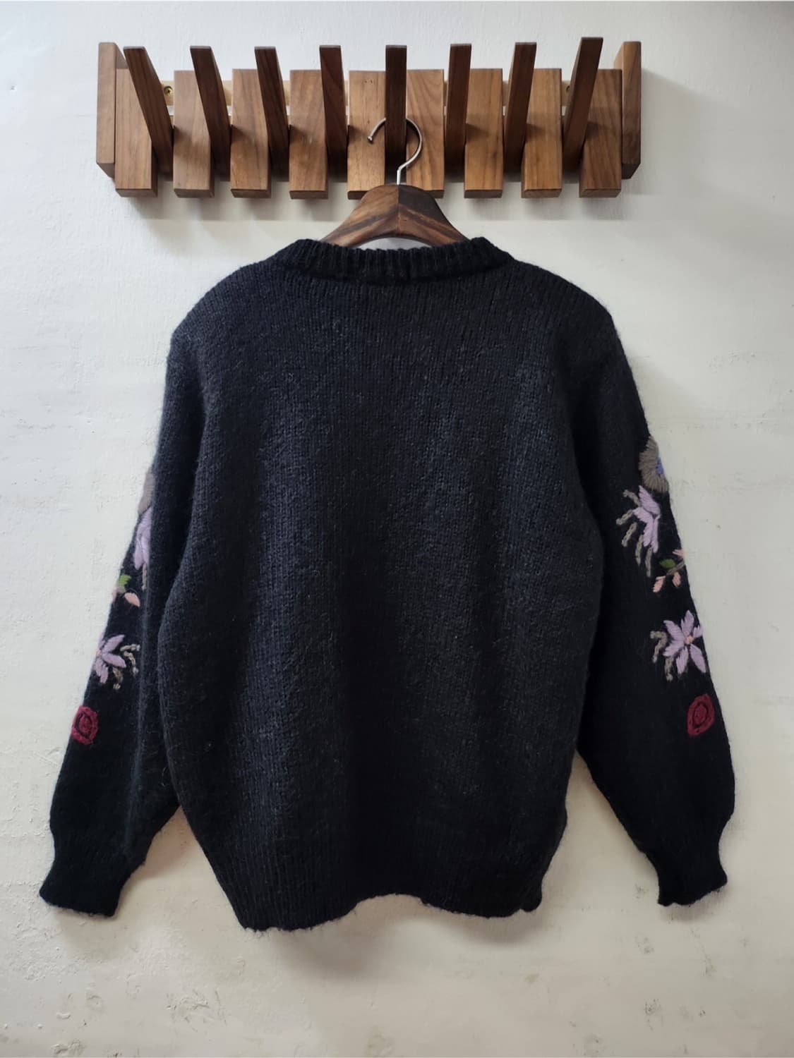 일본빈티지 울 혼방 꽃 자수 스웨터  상품이미지6