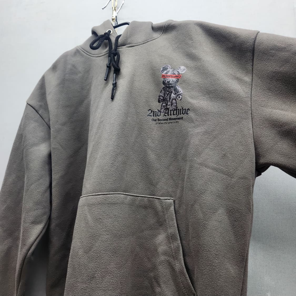 세컨아카이브 아트 곰돌이 후드티 2XL 상품이미지5