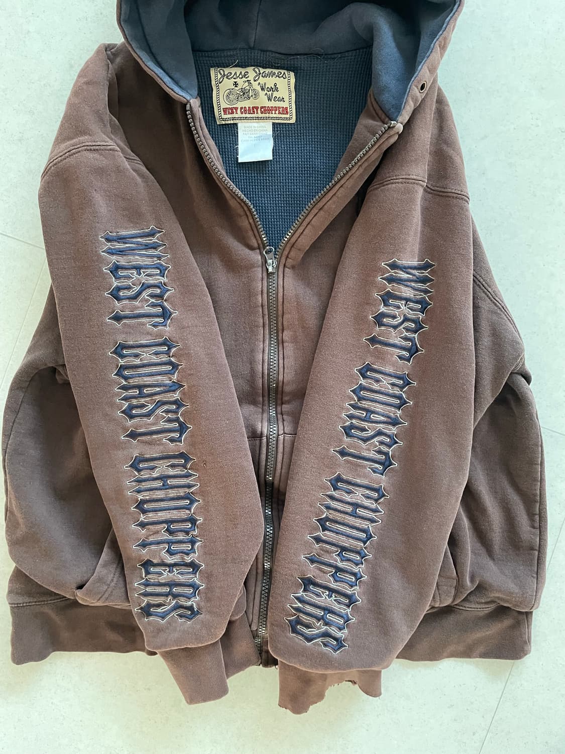 [L] 00's 웨스트 코스트 차퍼스 써멀 후드 브라운 상품이미지5