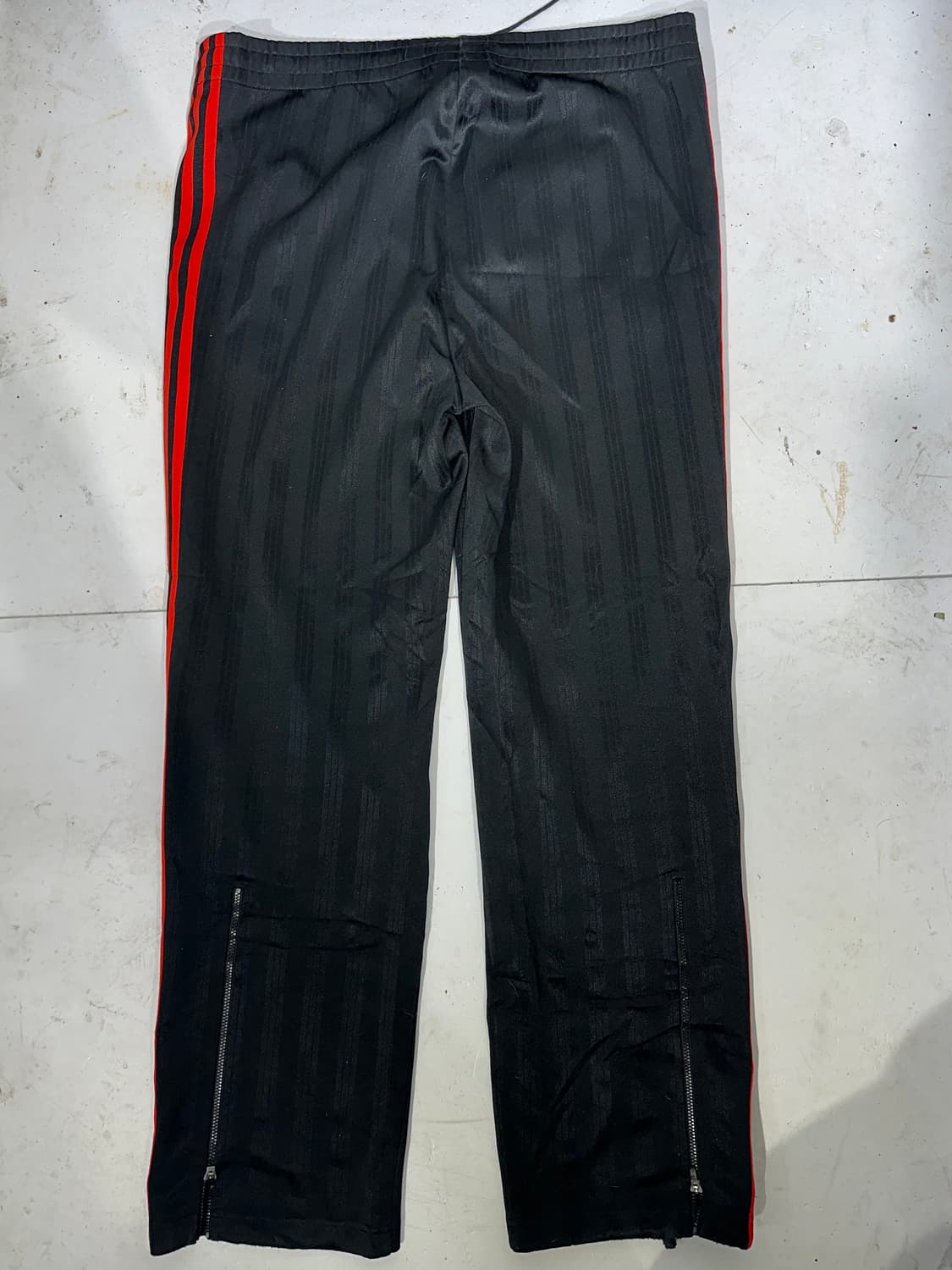 아디다스 블랙 스몰 로고 레드 삼선 와이드 트레이닝 팬츠 추리닝 바지 L 상품이미지5