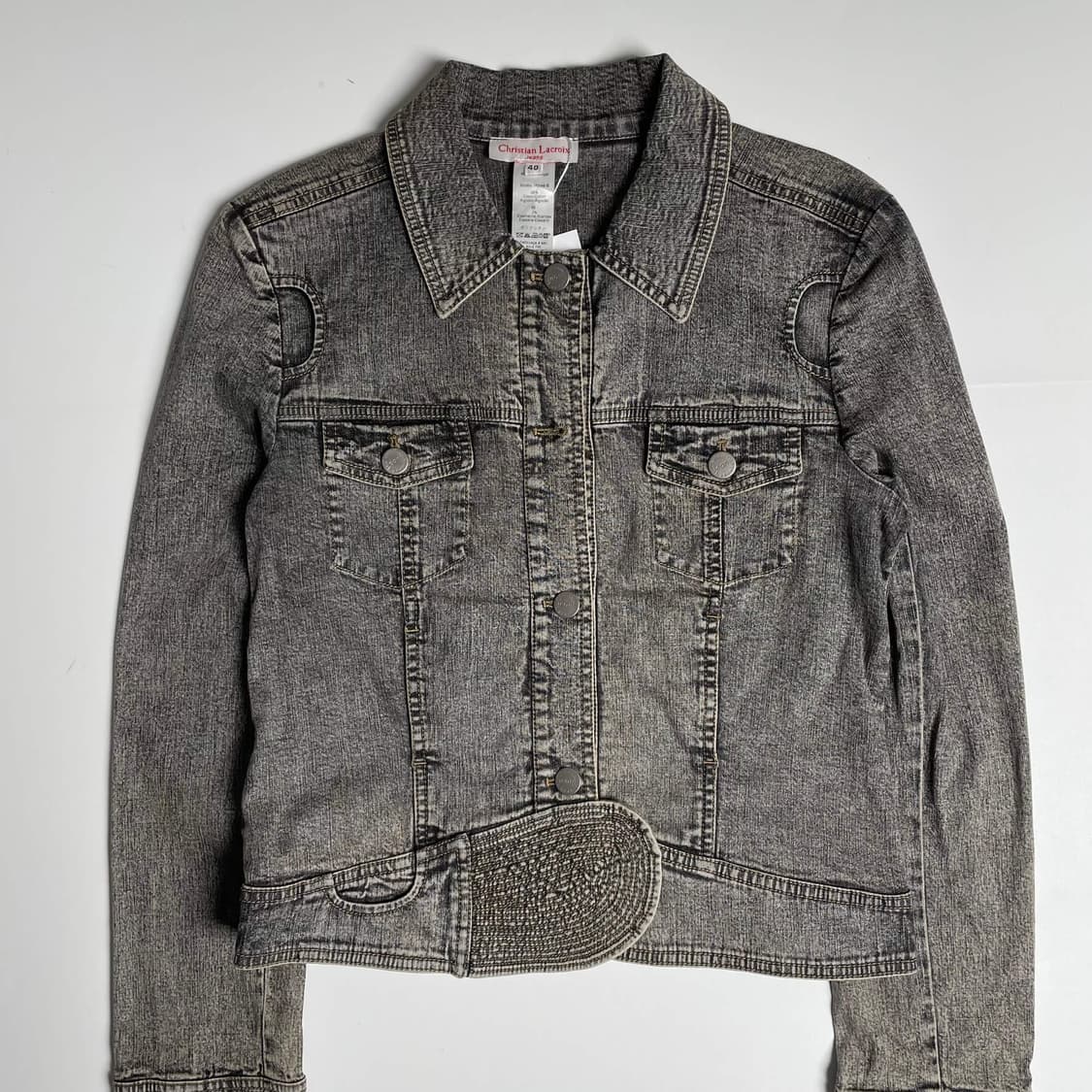 Chrisitan lacroix  레더 레터링 데님 자켓 상품이미지2