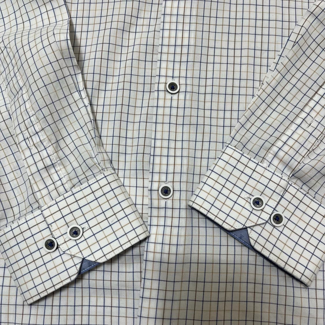 랑방 컬렉션 슬림핏 체크 긴팔 셔츠 [화이트] XL/105 상품이미지5