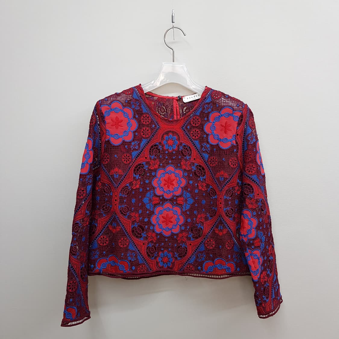 산드로 플로럴 레이스 크롭 블라우스 미디 스커트 셋업 2사이즈 상품이미지4