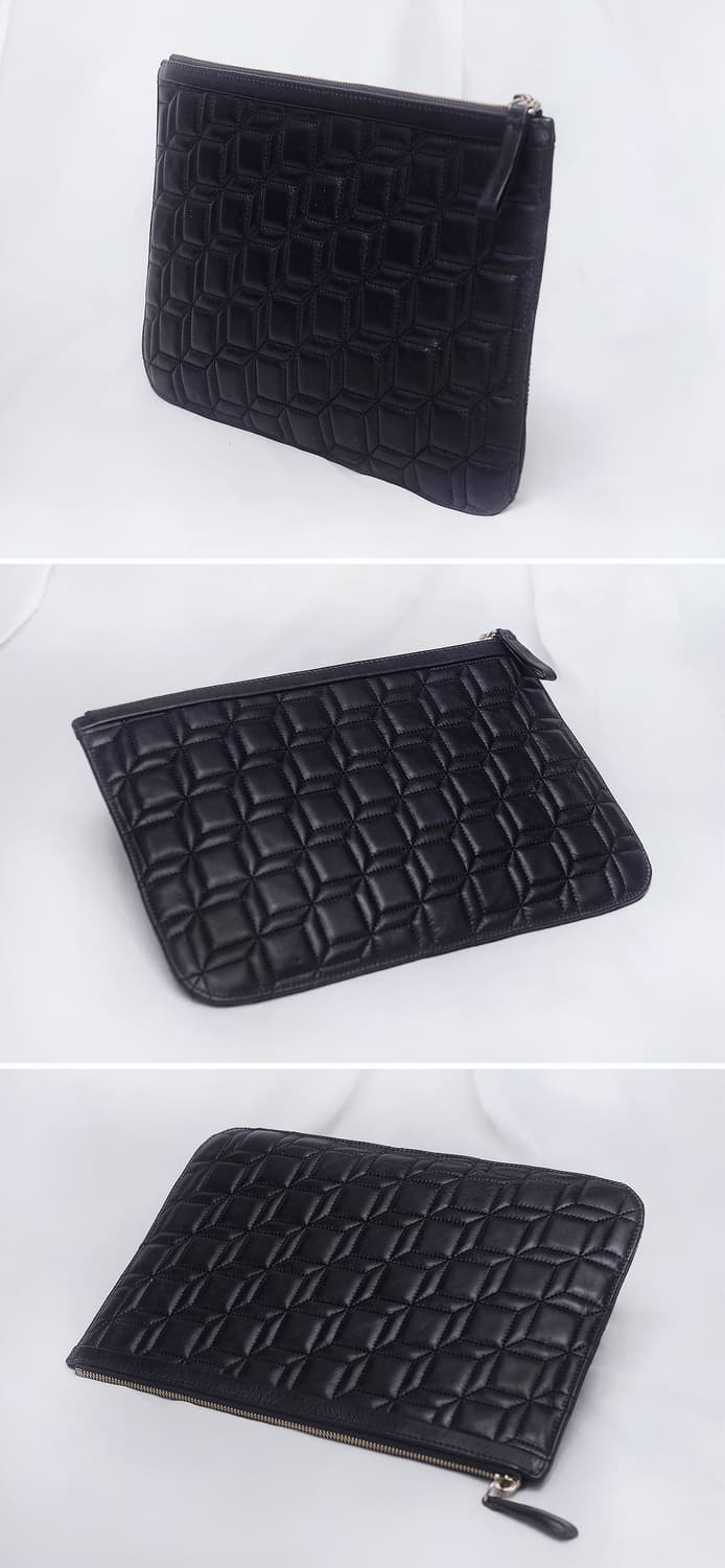 피에르하디 (PIERRE HARDY) 퀼팅 큐브 나파레더 카프스킨 클러치 상품이미지4