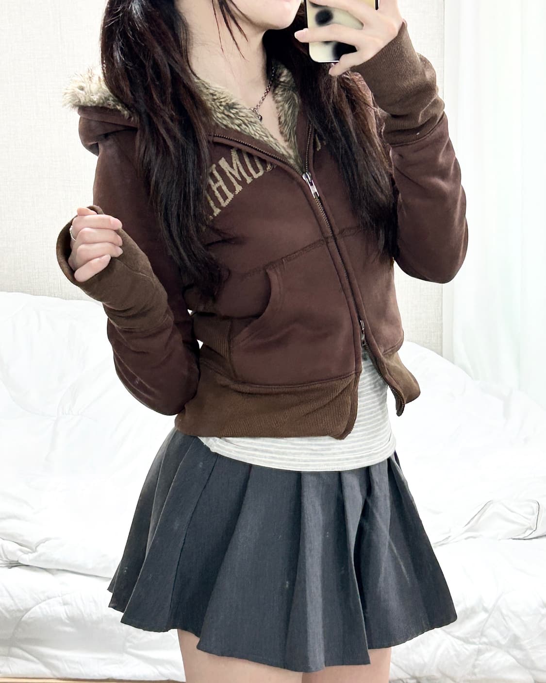 아베크롬비 브라운 투웨이 울프죠 후드집업 상품이미지1