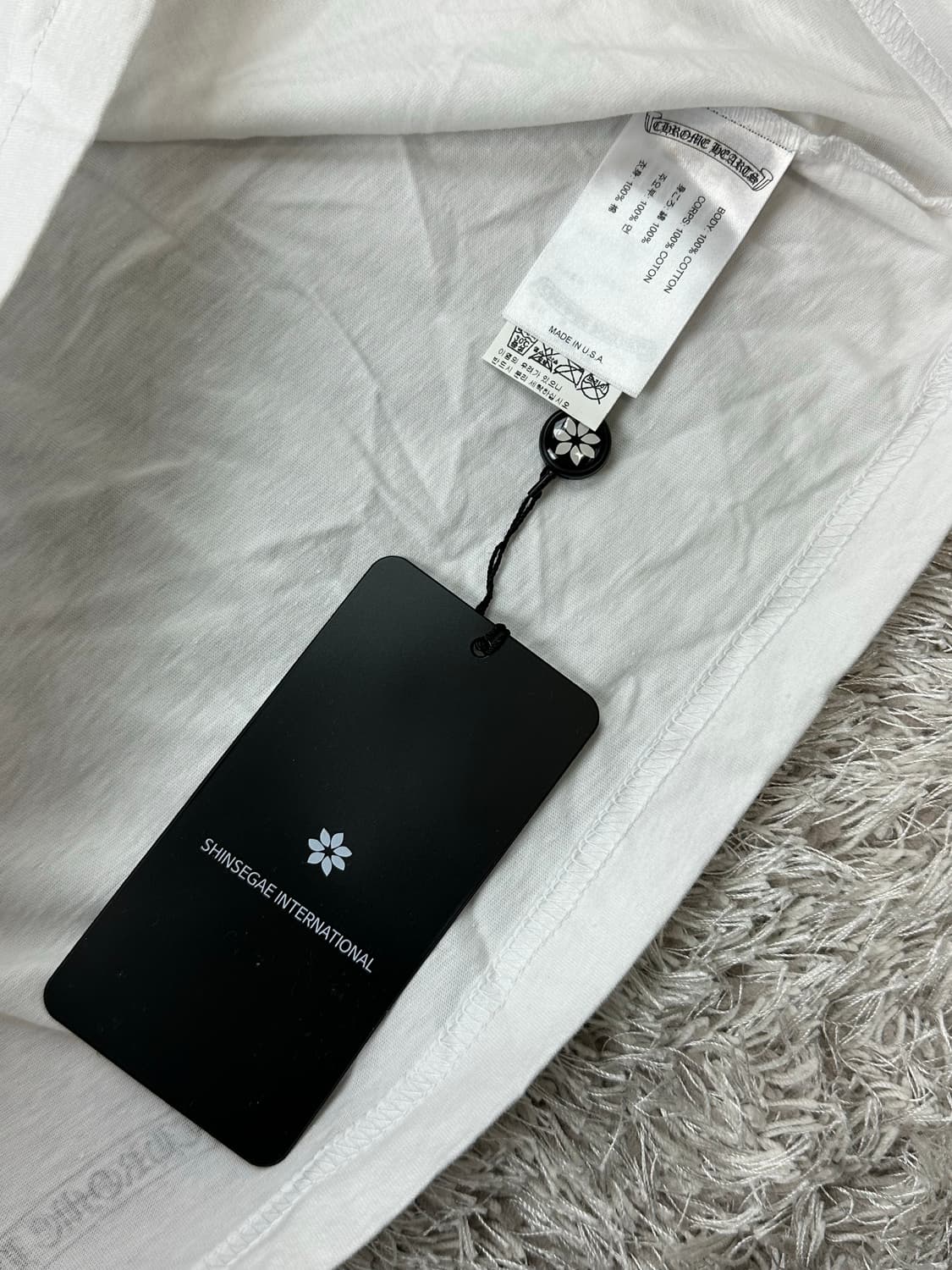 [XL] 백화점판 새상품 크롬하츠 대거 레터링 반팔 화이트 상품이미지5