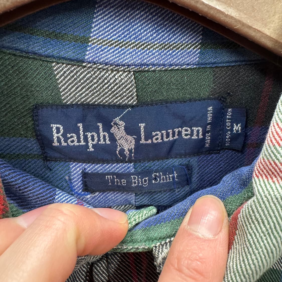 폴로 랄프로렌 멀티컬러 긴팔 체크 셔츠 네이비 포니 로고 포인트 상품이미지6