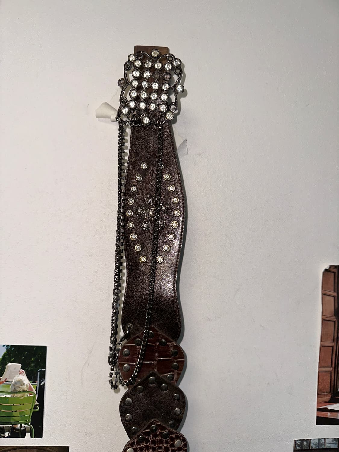 Dark brown oriental bold python 체인 벨트 상품이미지4