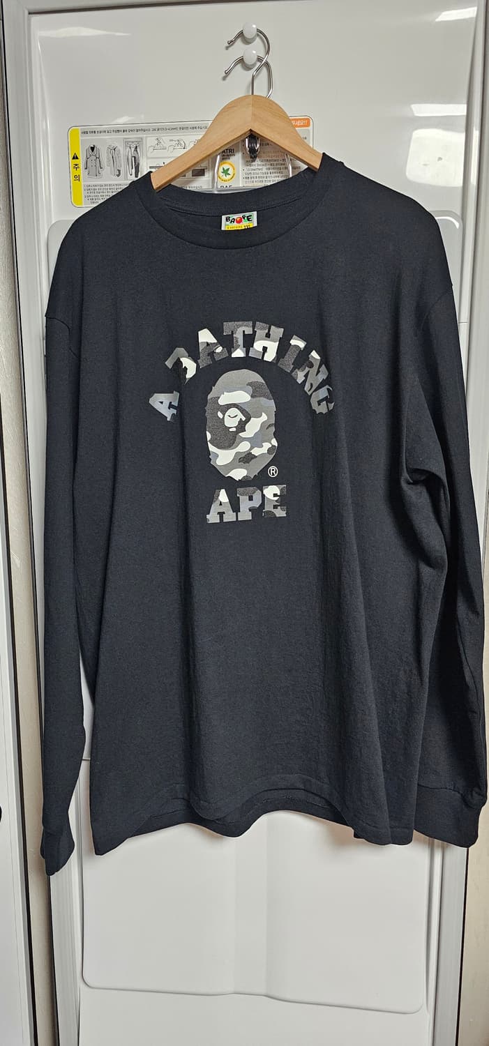 베이프 시티 카모 컬리지 롱슬리브 티셔츠 블랙 상품이미지3