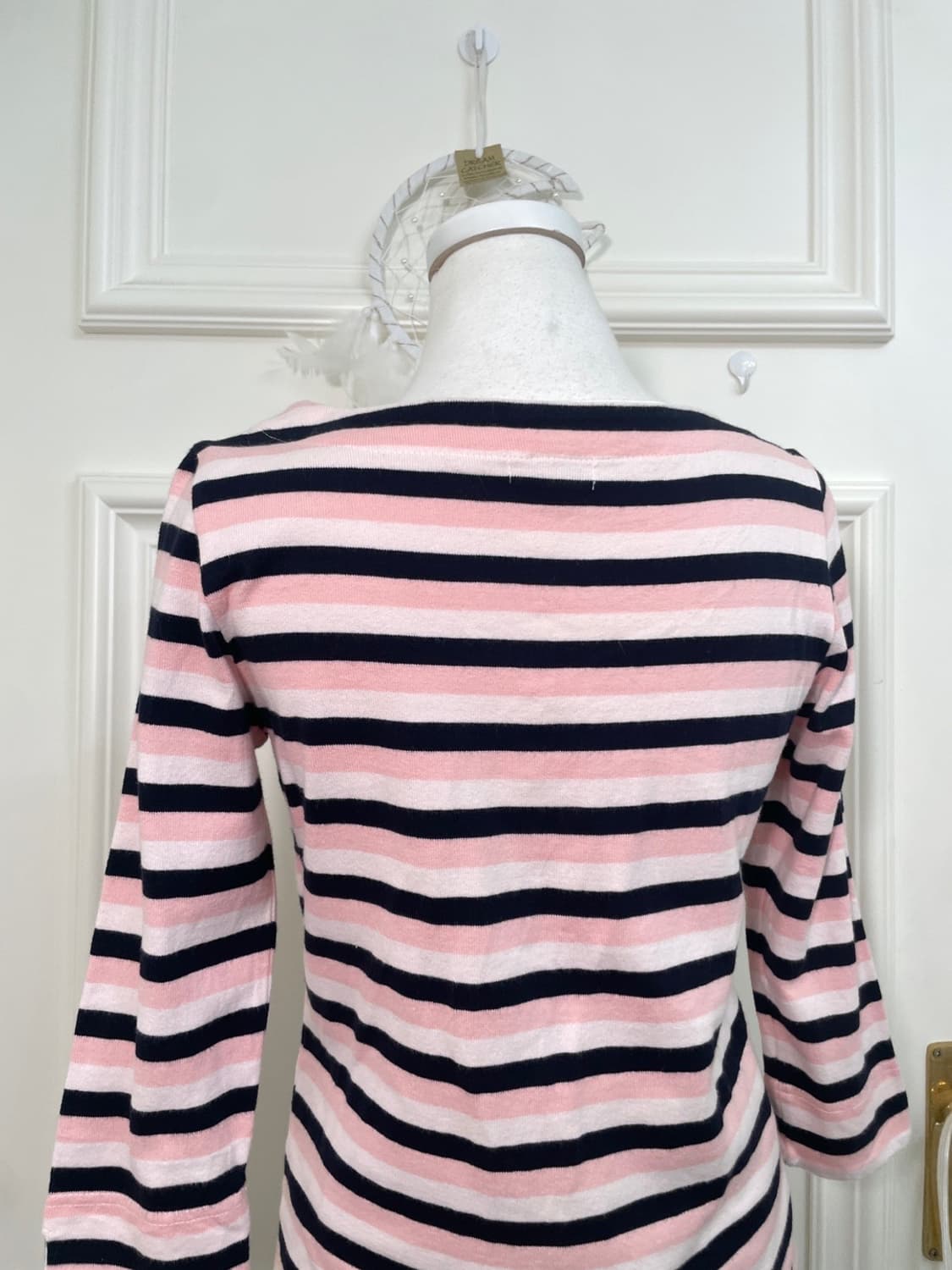 pink stripe button point cotton top 상품이미지4