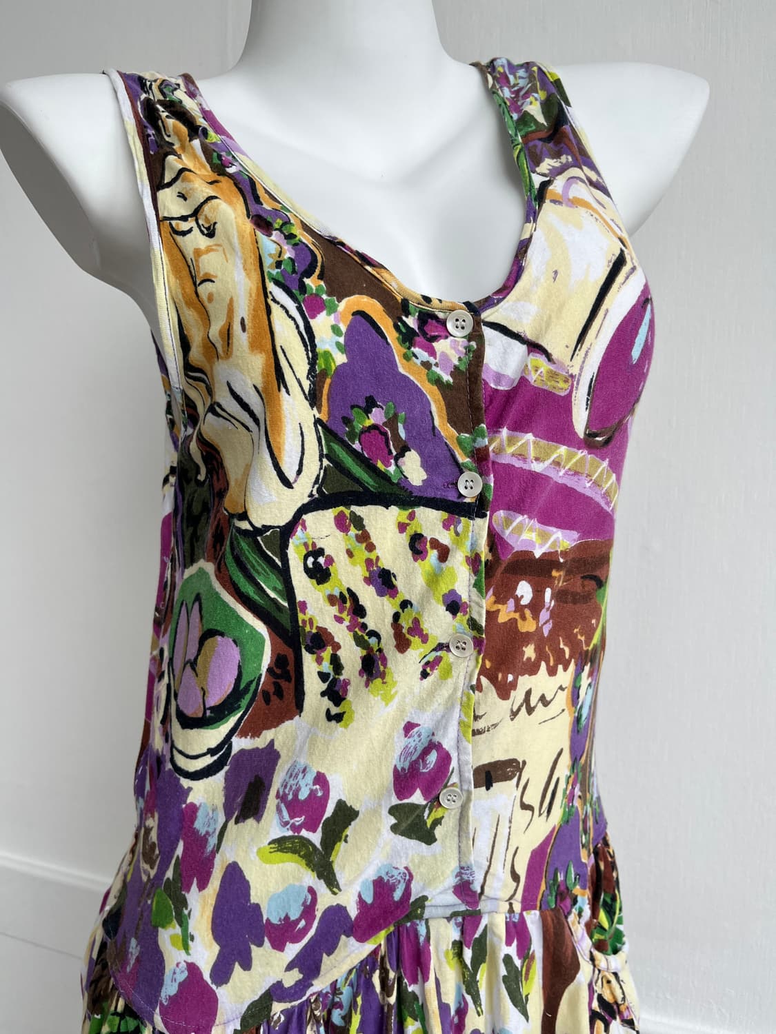 HIGH-TECH 퍼플 보헤미안 아트 패턴 원피스 상품이미지2