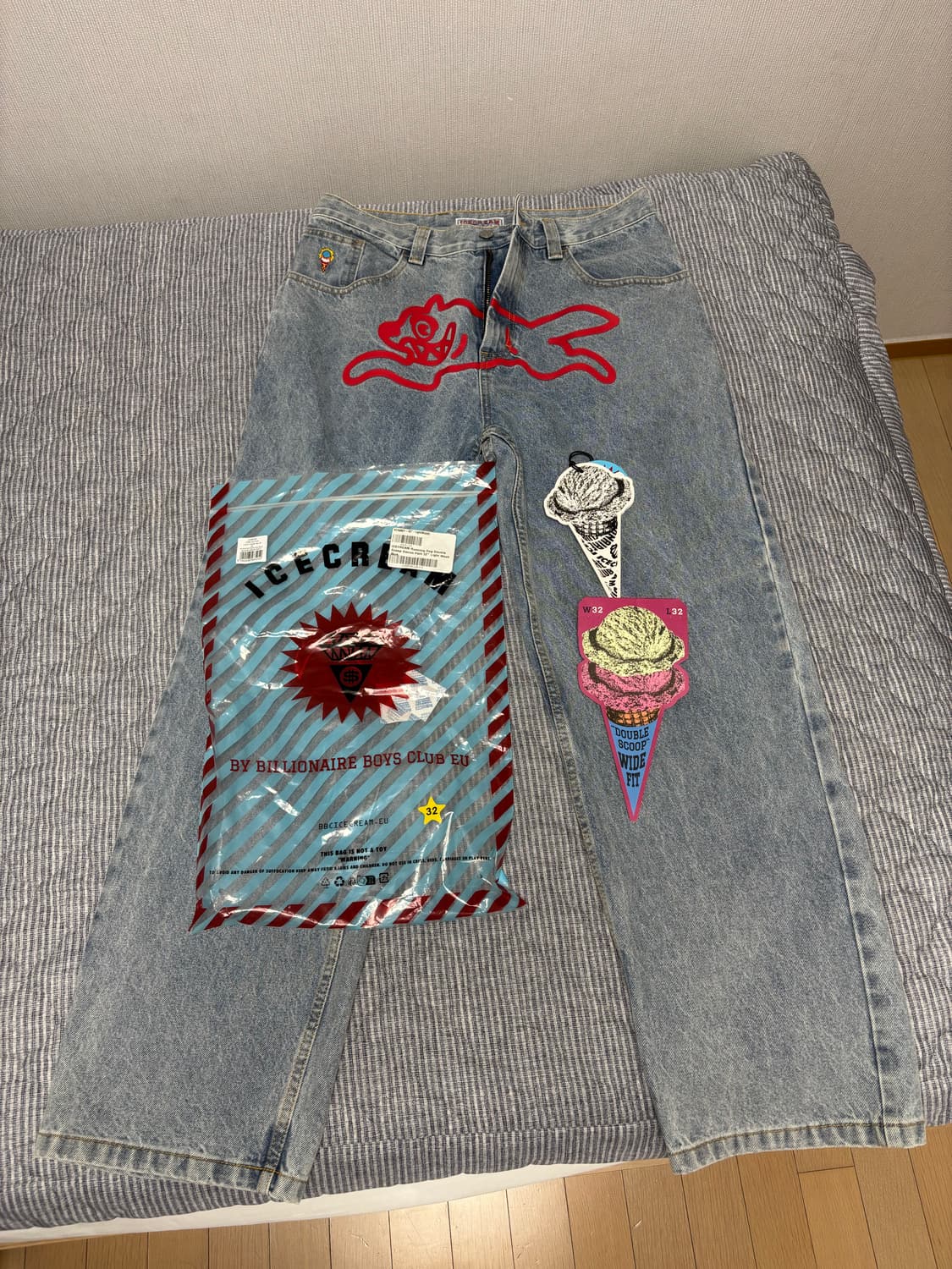 BBC 아이스크림 러닝독 개바지 데님 팬츠 32/32사이즈 상품이미지1