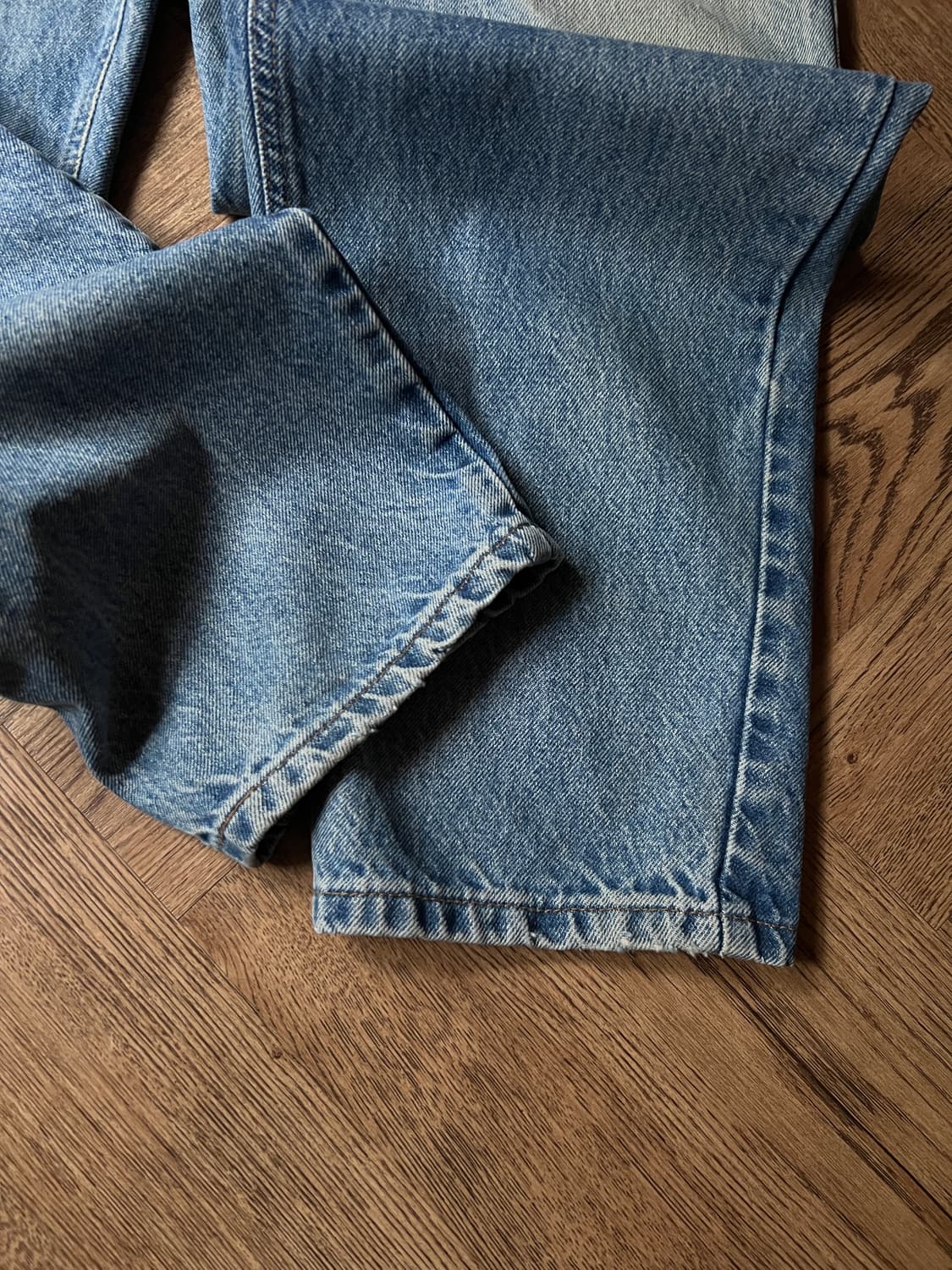 [36]90's 칼하트 Made in USA 빈티지 워싱 워크 데님 팬츠 상품이미지5