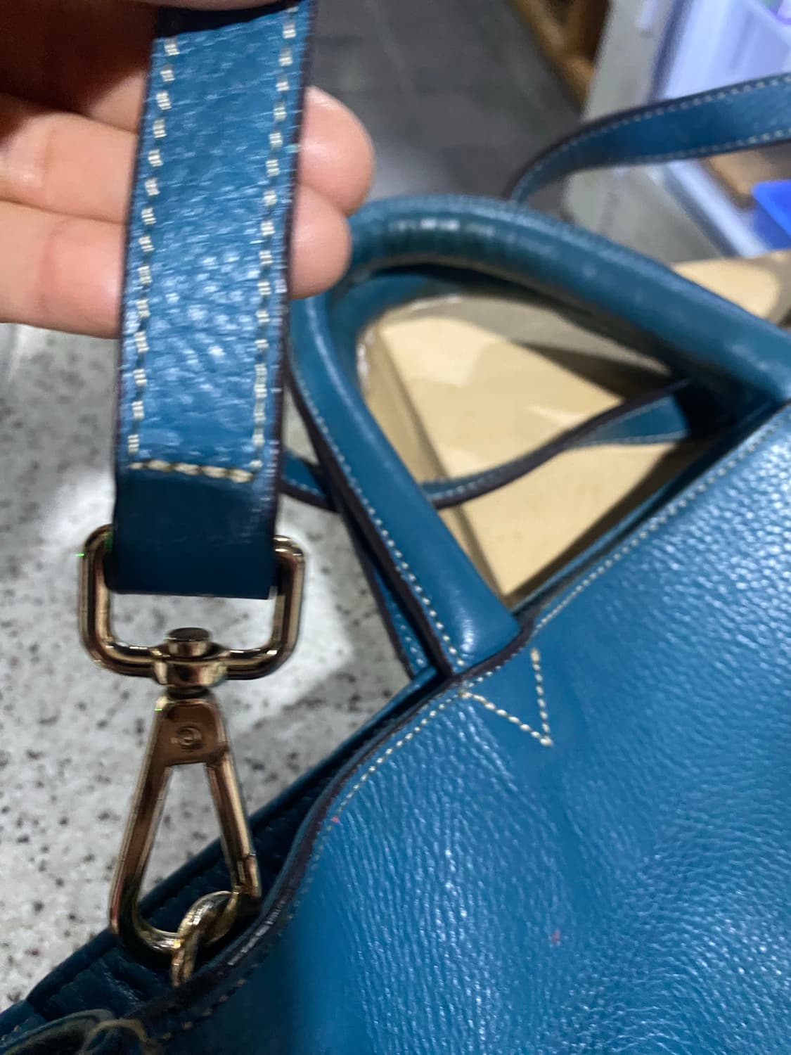 상태 좋은 청록색 리얼 빅백 상품이미지3