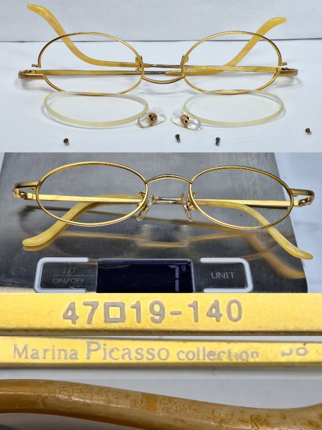 Marina picasso 오벌 골드 안경테 안경 47ㅁ19/일본 수입 상품이미지5