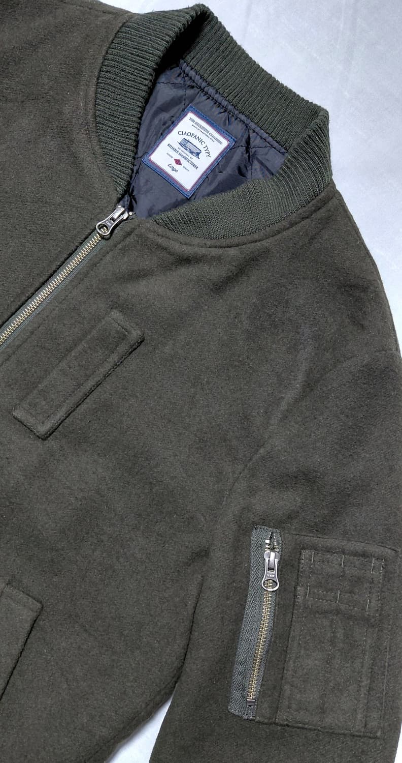 CIAOPANIC  TYPY 퀼팅 안감 MA-1 자켓 (다크 카키, L) 상품이미지3