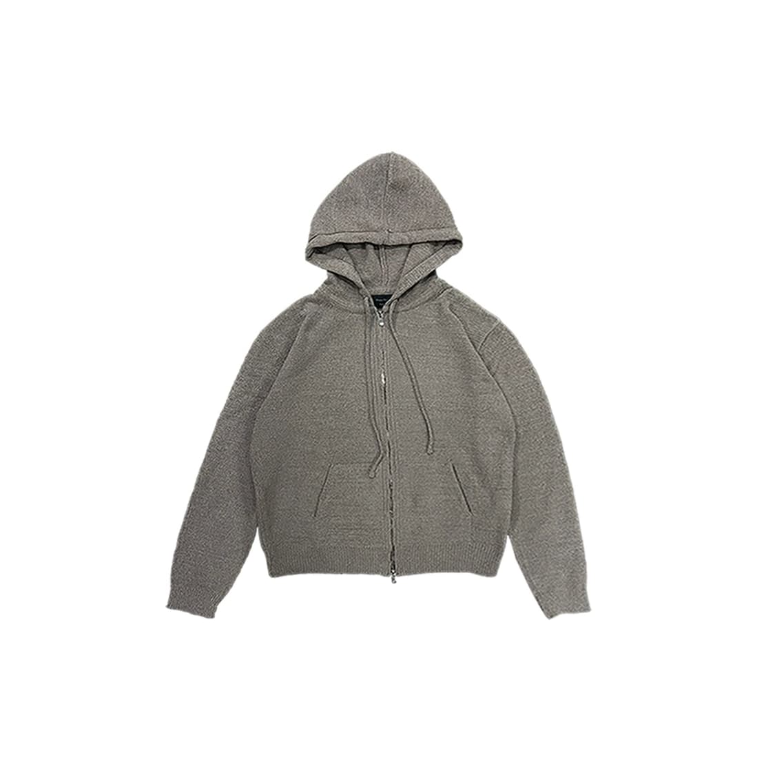 언더마이카 벨벳 후드니트 집업 그레이 상품이미지1