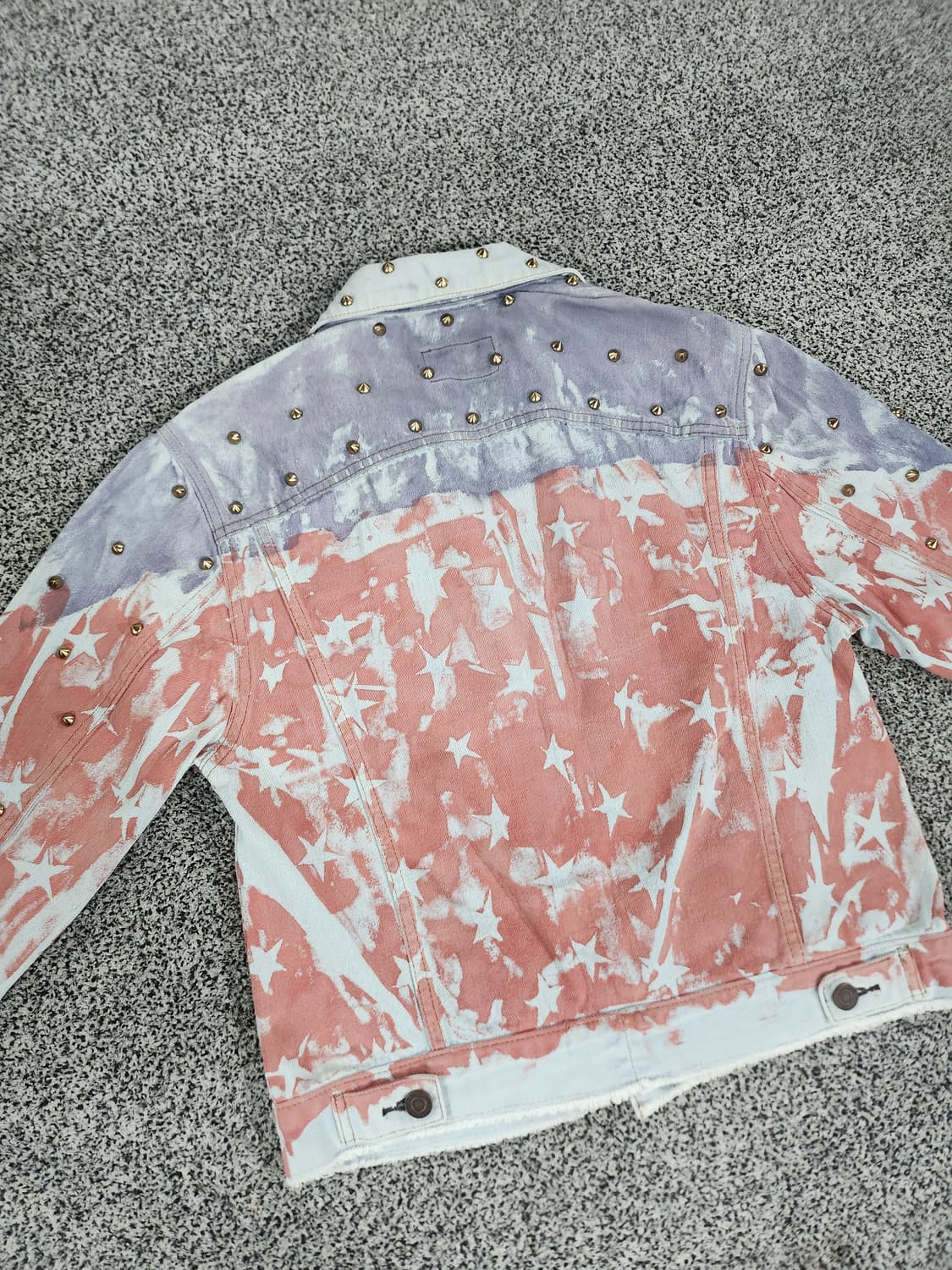 스트릿 감성 타이다이 스타패턴 데님자켓 상품이미지4