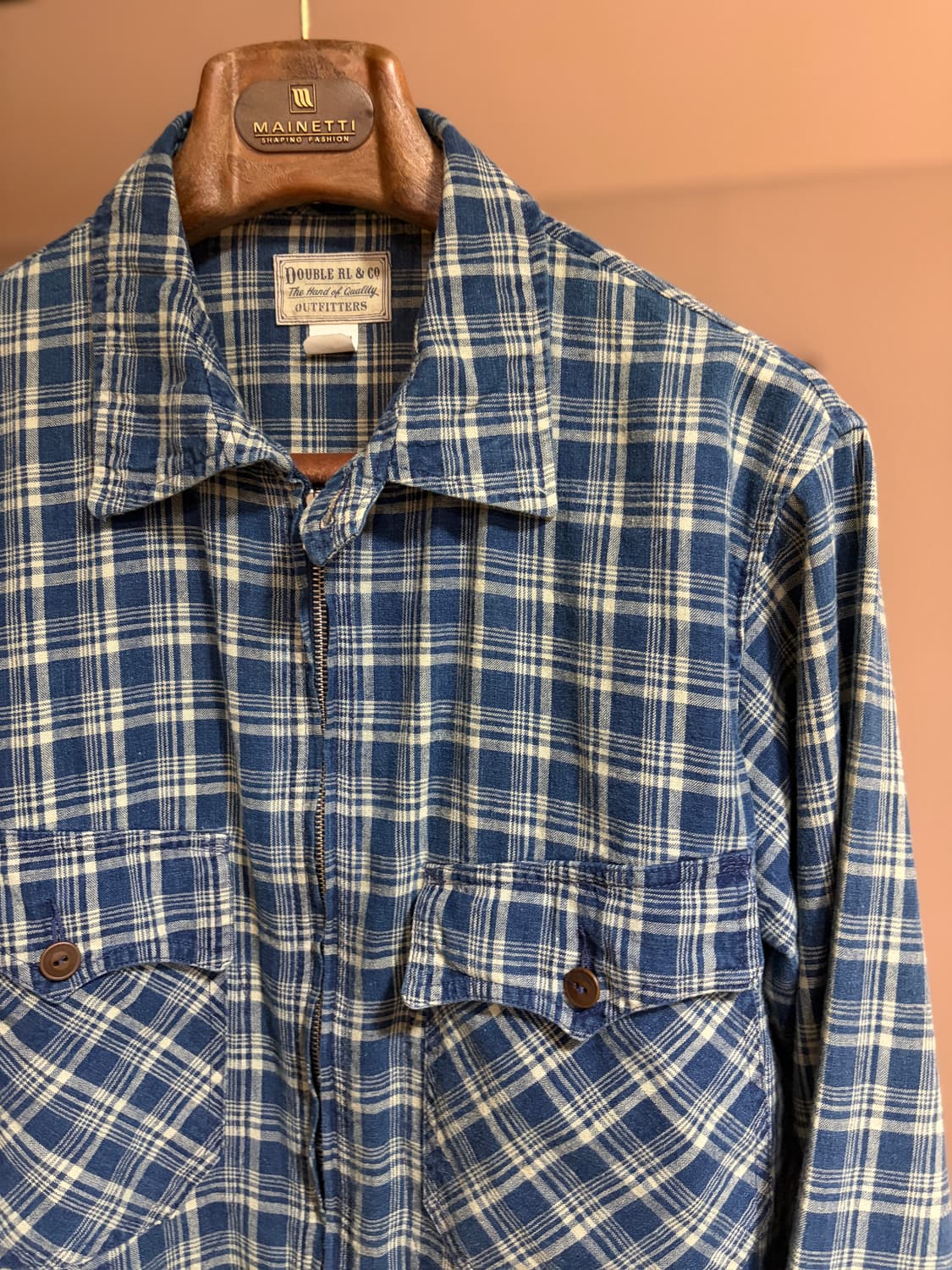 (M) RRL 인디고 체크 린넨 체크 자켓  상품이미지5