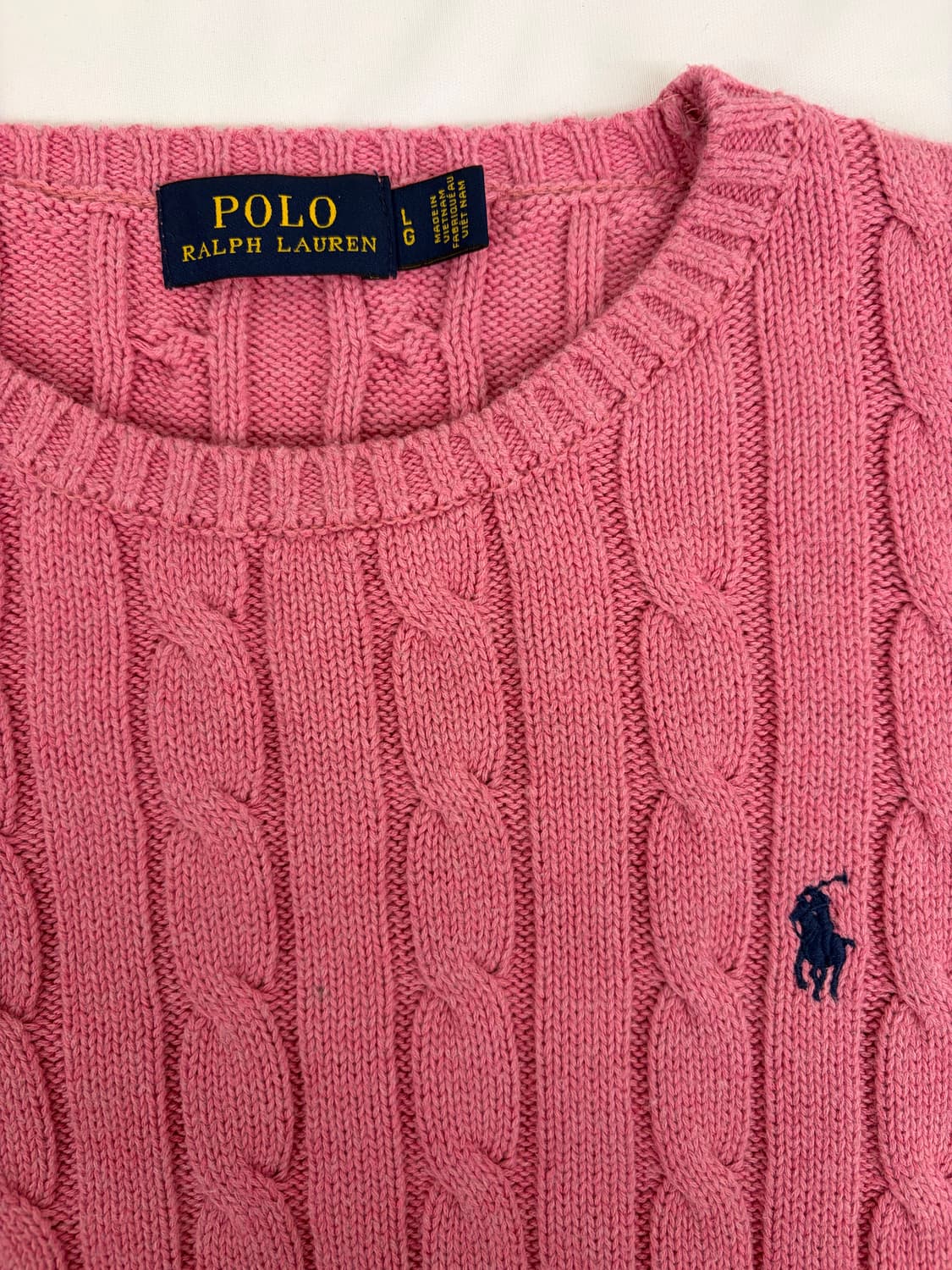 [L] 폴로 랄프로렌 핑크 케이블 니트 상품이미지2