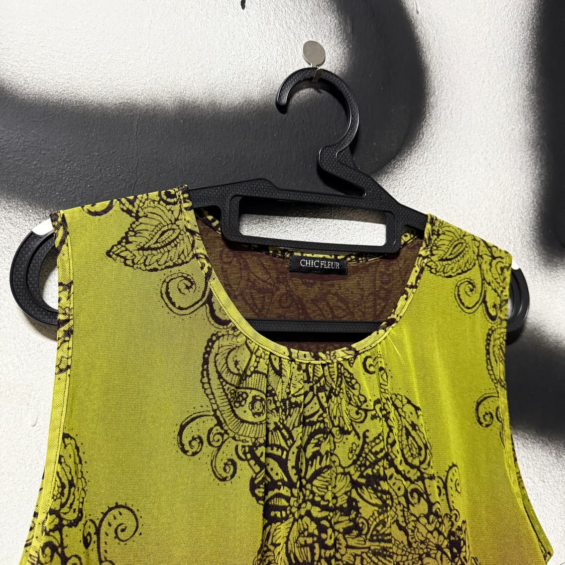 VTG 빈티지 타이다이 레이스 쉬폰 민소매 블라우스 탑 상품이미지3