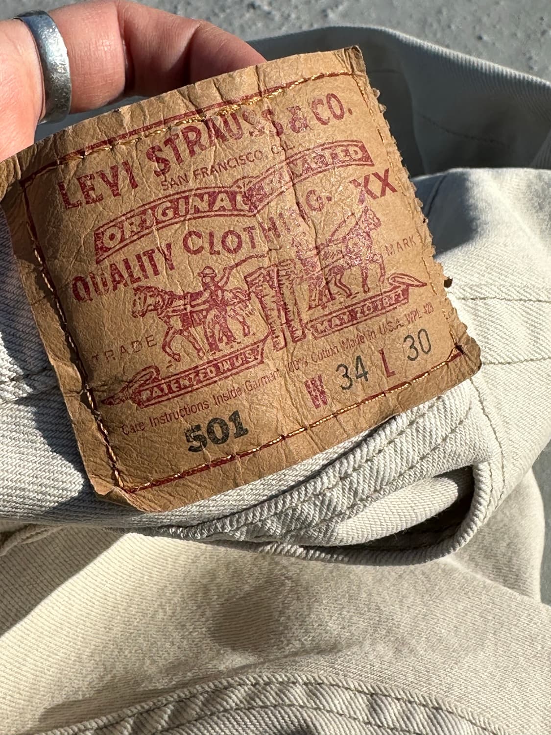 90s Levi's 501 빈티지 리바이스 화이트 데님팬츠 상품이미지4