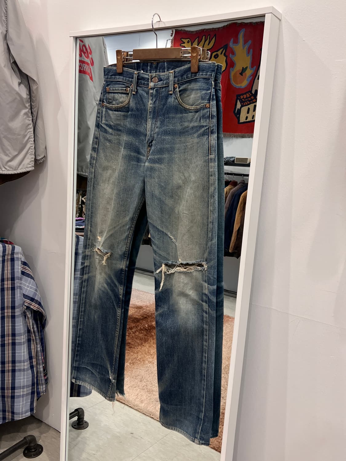90s Levis 리바이스 505 디스트로이드 데님 팬츠 (Japan) 상품이미지1