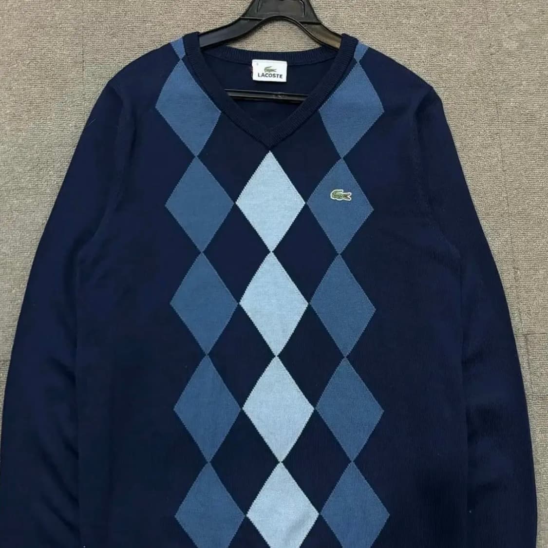 [M] Lacoste 라코스테 우먼즈 아가일 패턴 울 브이넥 니트 상품이미지4