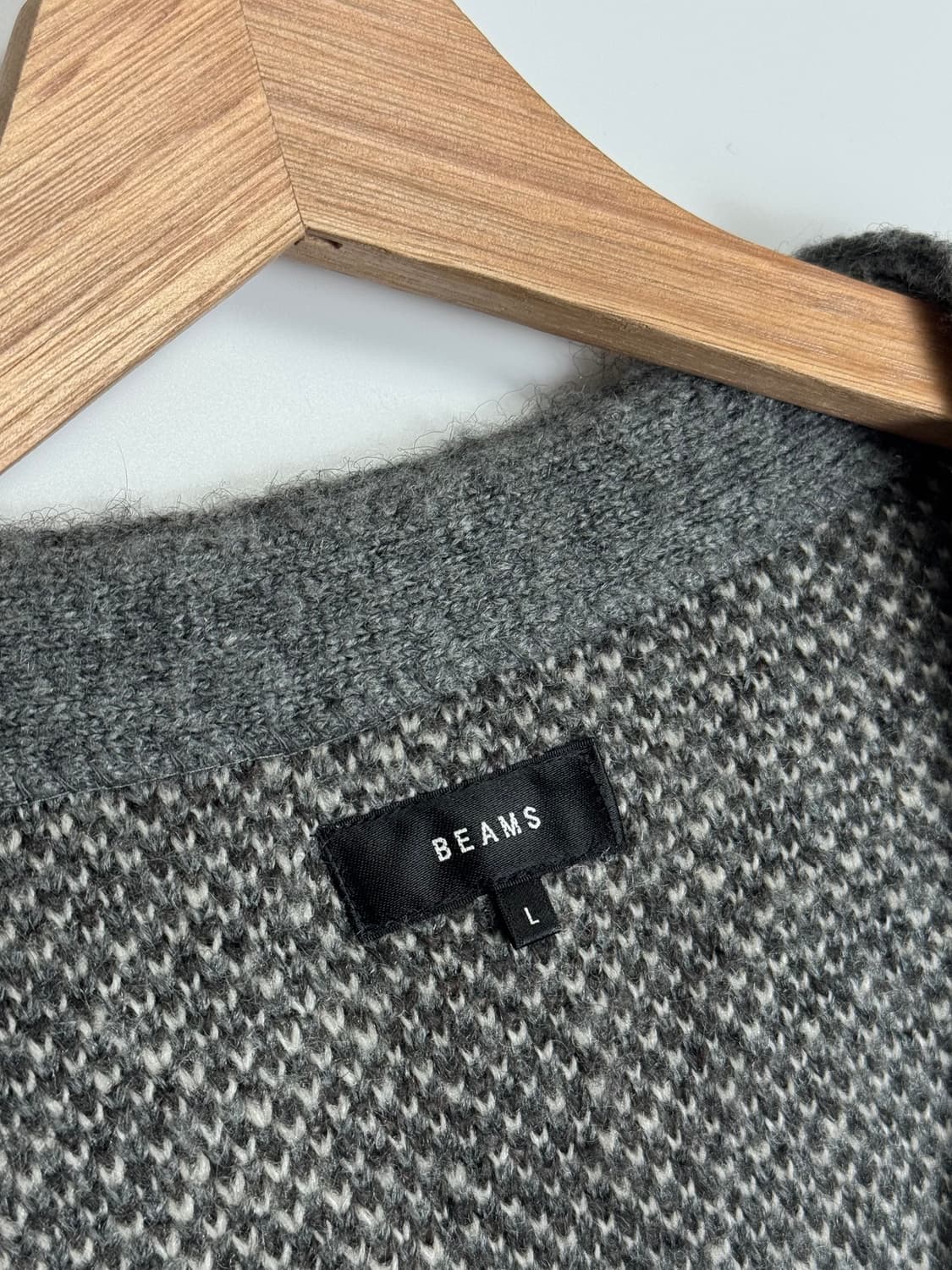 빔즈 그레이 모헤어 샤기 레오파드 가디건 L 상품이미지5