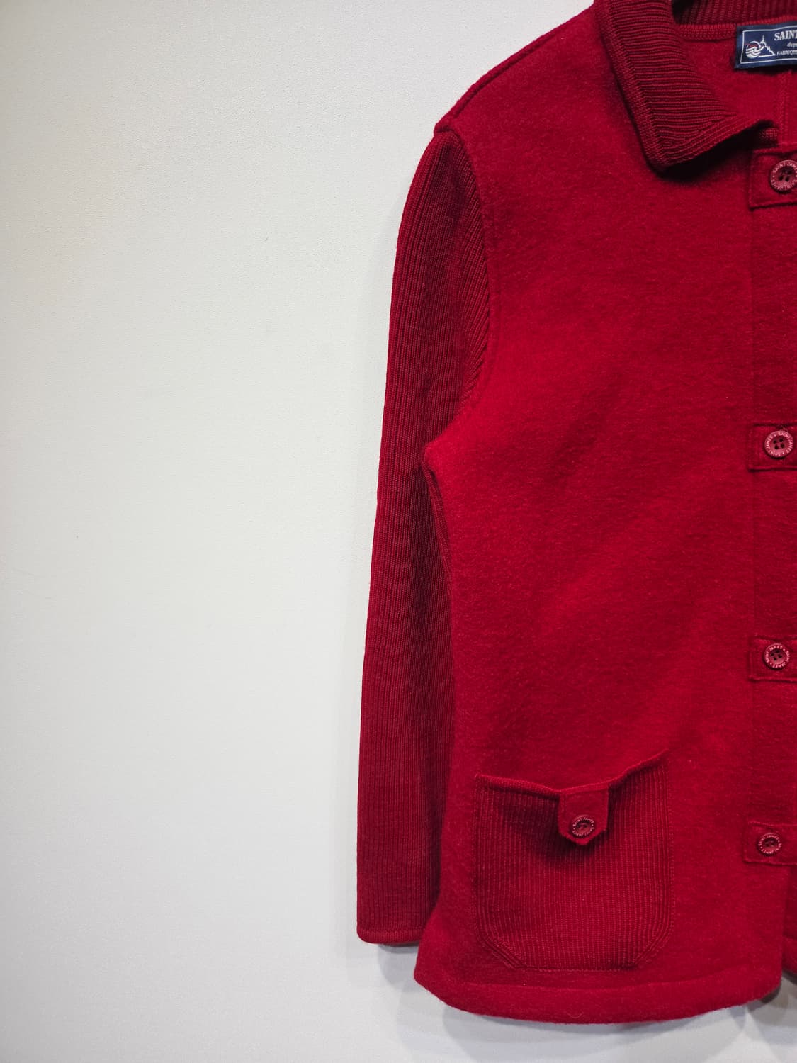 55~66. 세인트제임스 레드 배색 니트 가디건 상품이미지3