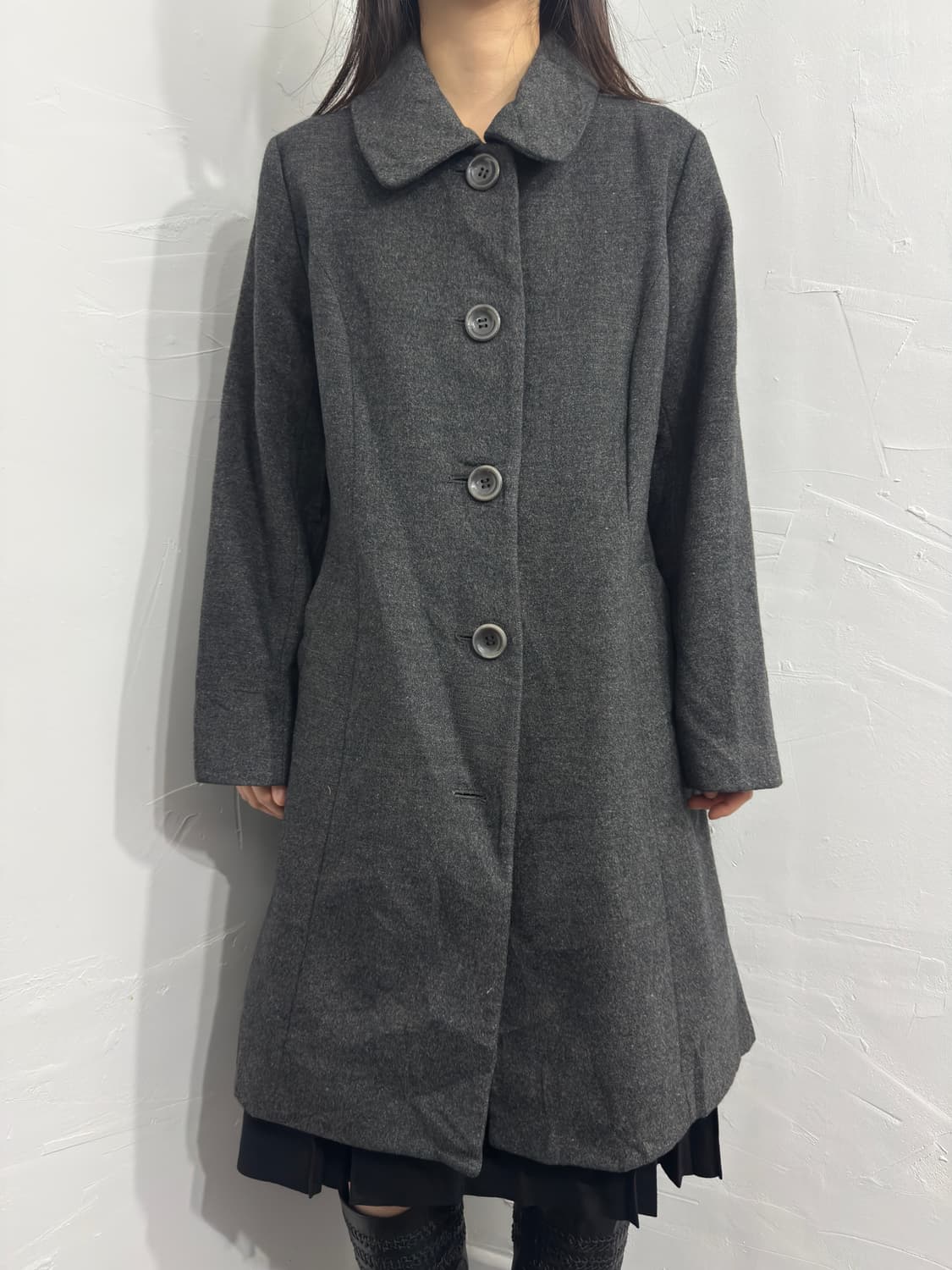 gray button coat 상품이미지2