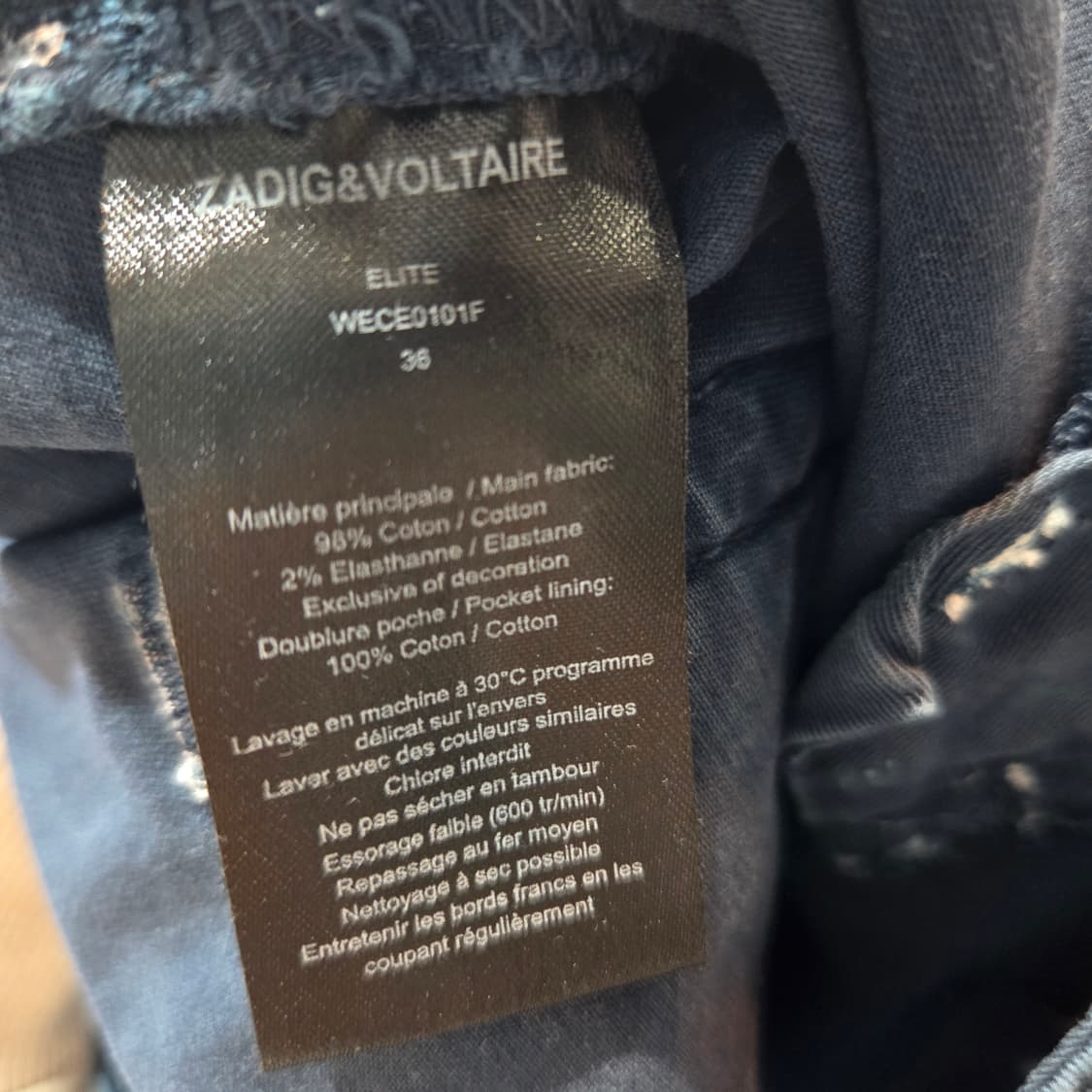 쟈딕앤볼테르 패치 데미지 팬츠 상품이미지7