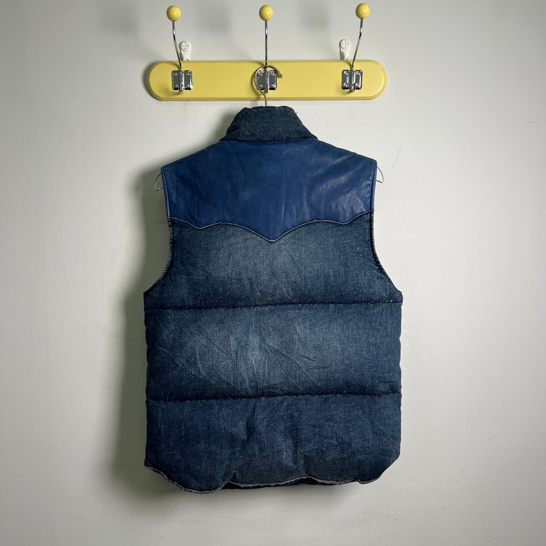 잭 로즈 인디고 데님 가죽 요크 다운 베스트 3 상품이미지2