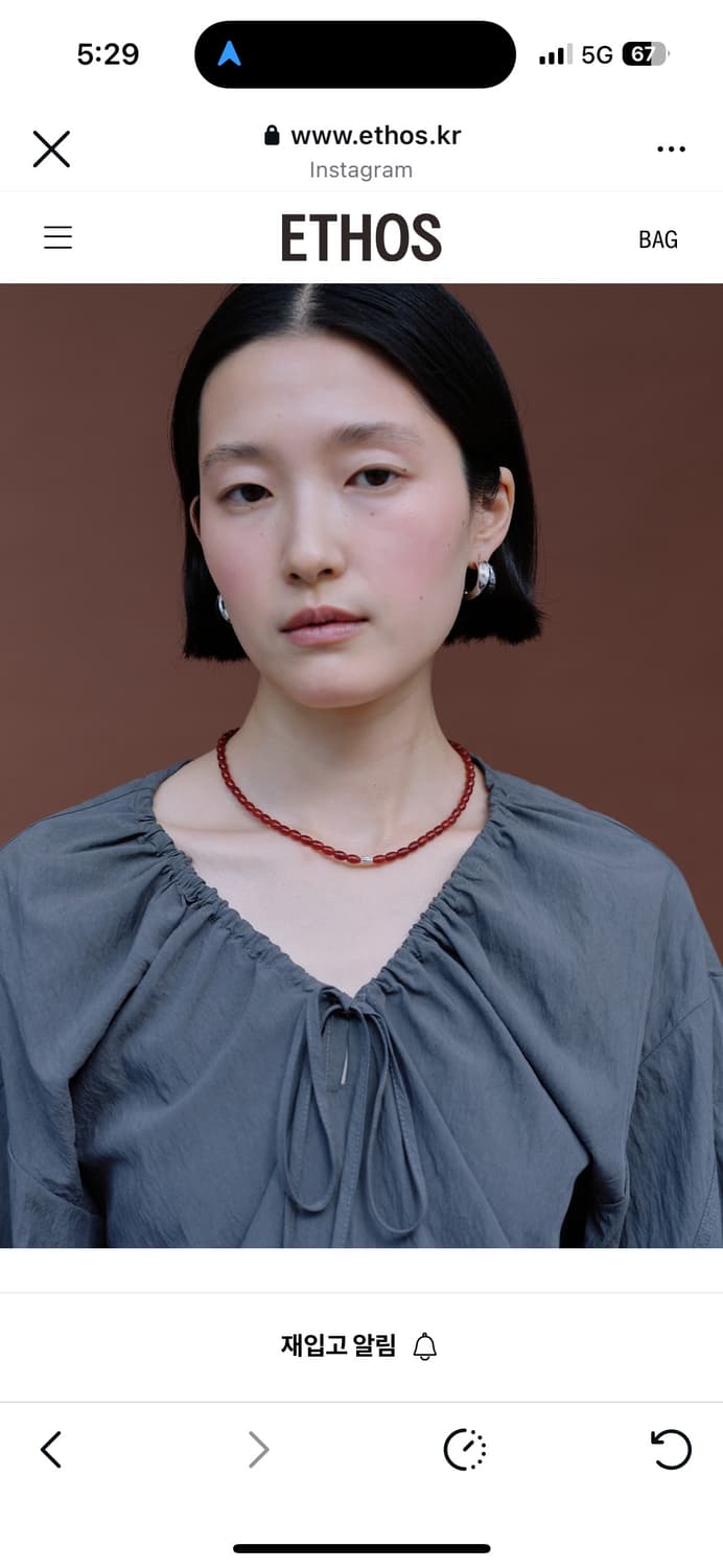 에토스 목걸이 BEADS SILVER DOT NECKLACE 상품이미지1