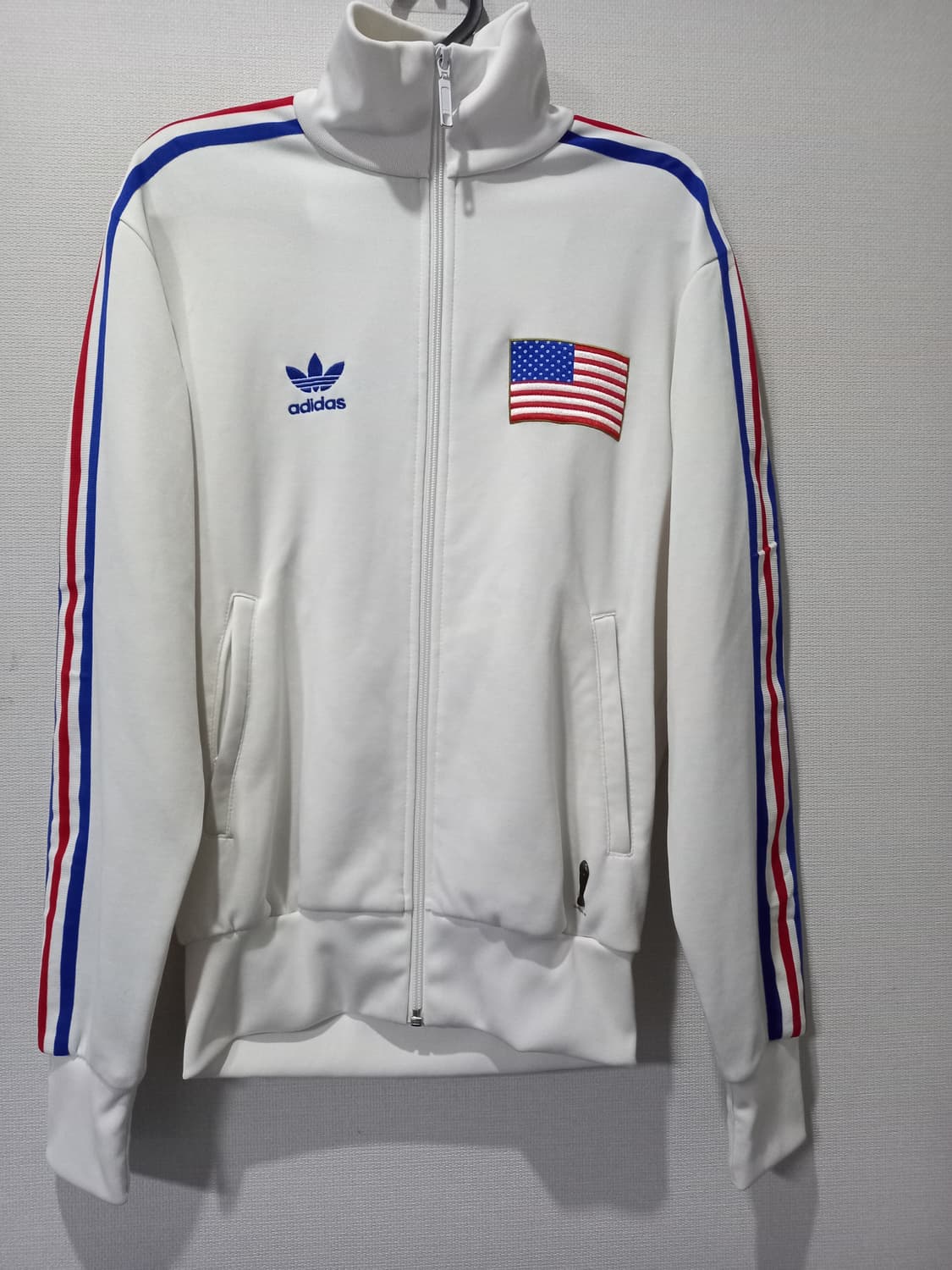아디다스 USA 미국 화이트 여자 트랙탑 저지 져지집업 85/XS 상품이미지1