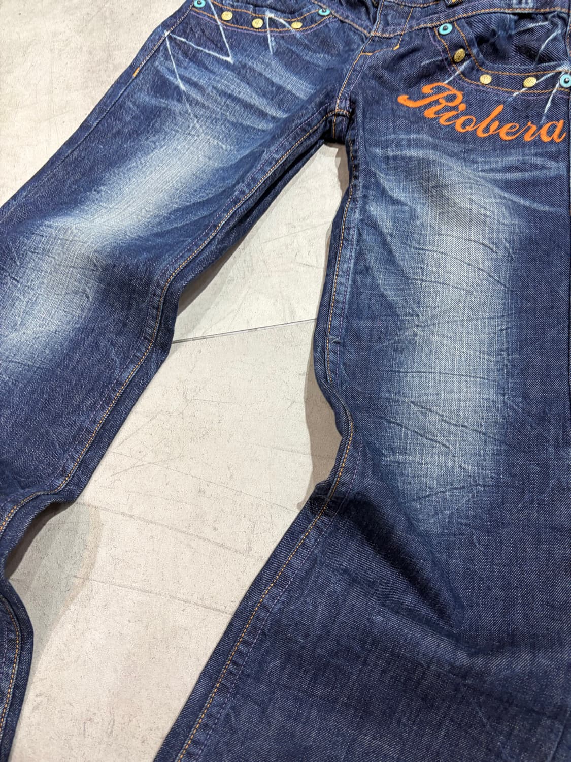 REDPEPPER 레드페퍼 오렌지 펑크 자수 데님팬츠 상품이미지8