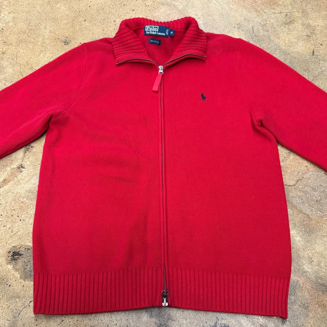 폴로 랄프로렌 레드 니트집업 상품이미지3