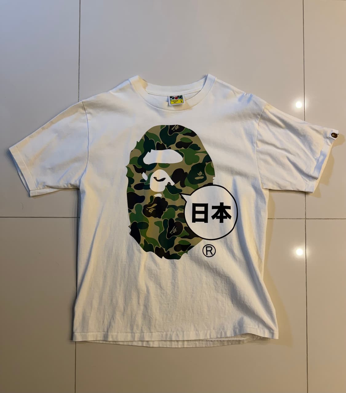 베이프 카모 빅 로고 반팔 L 상품이미지1