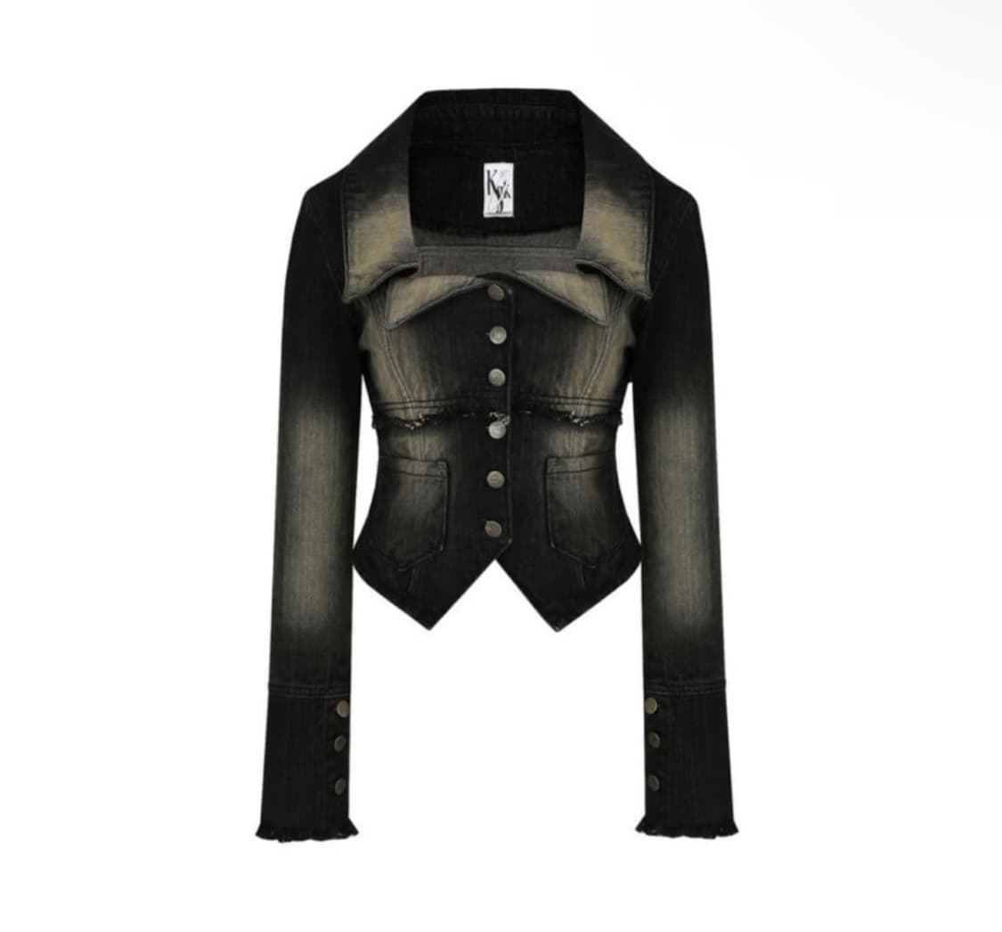 카시코 데님 스퀘어넥 자켓 상품이미지1