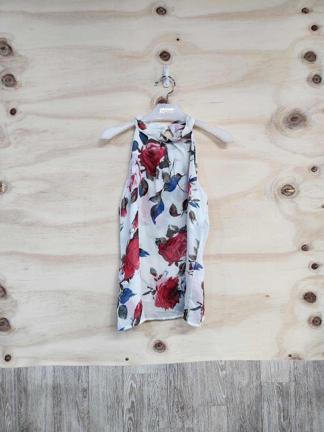 1071) 장미무늬 홀터넥 블라우스 상품이미지1