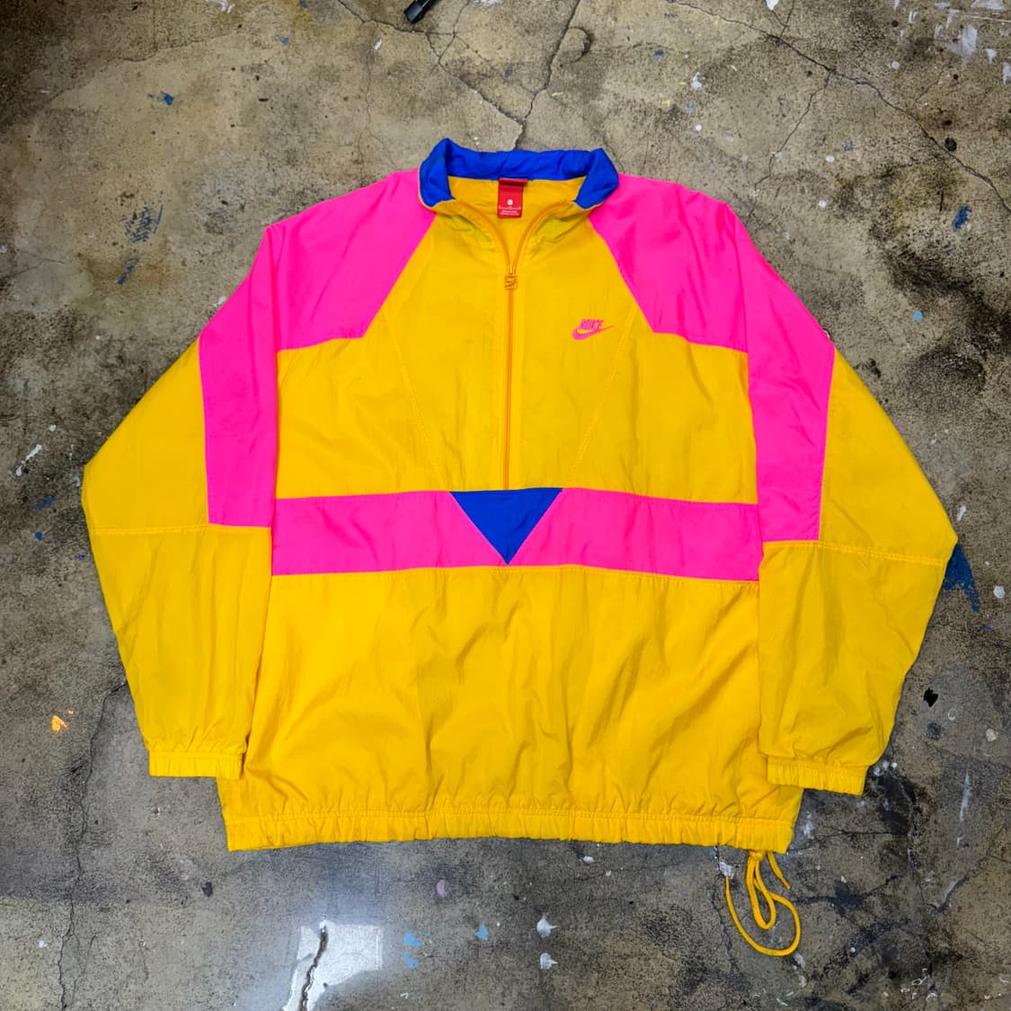 🎏 나이키 옐로우핑크 아노락 반집업 자켓 상품이미지1